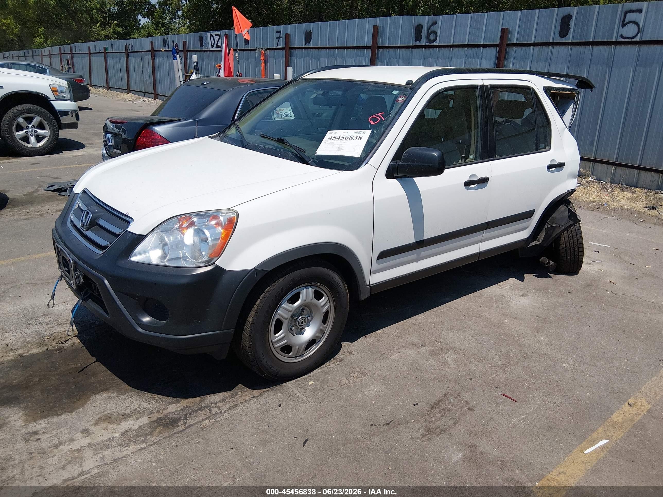 2006 Honda Cr-v Lx White vin: JHLRD78586C016591