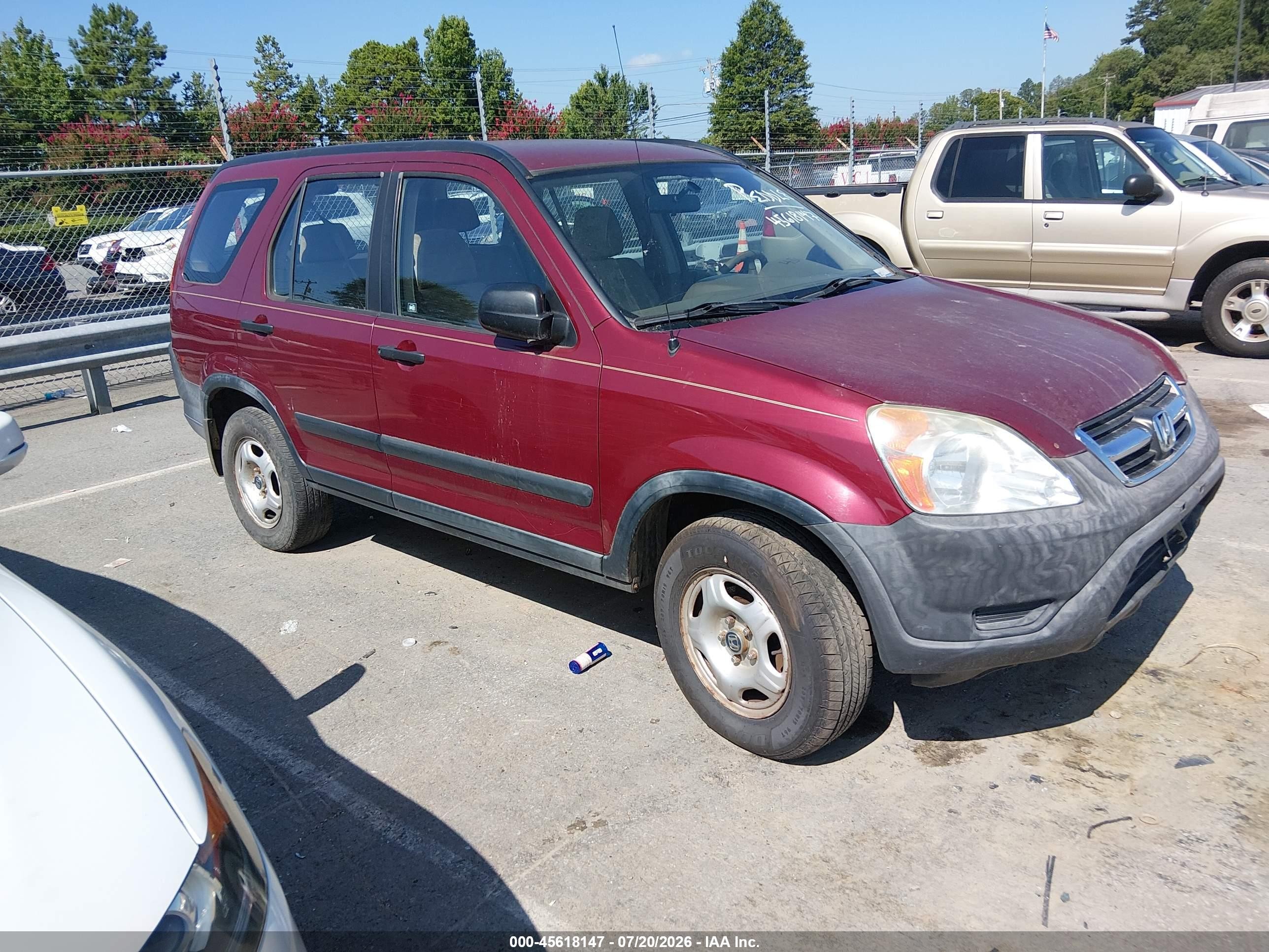 2003 Honda Cr-v Lx Бордовый vin: JHLRD785X3C011193