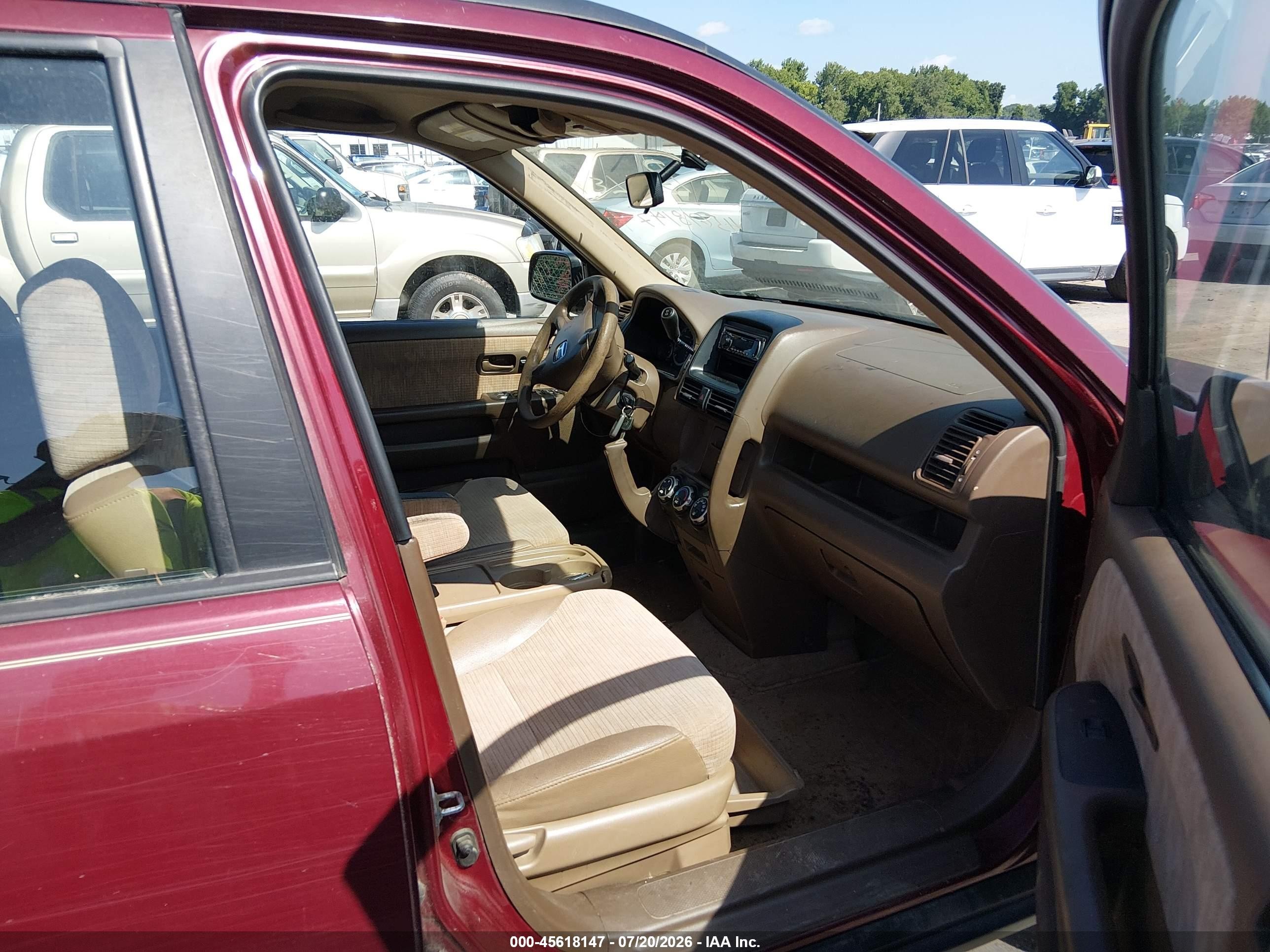2003 Honda Cr-v Lx Burgundy vin: JHLRD785X3C011193