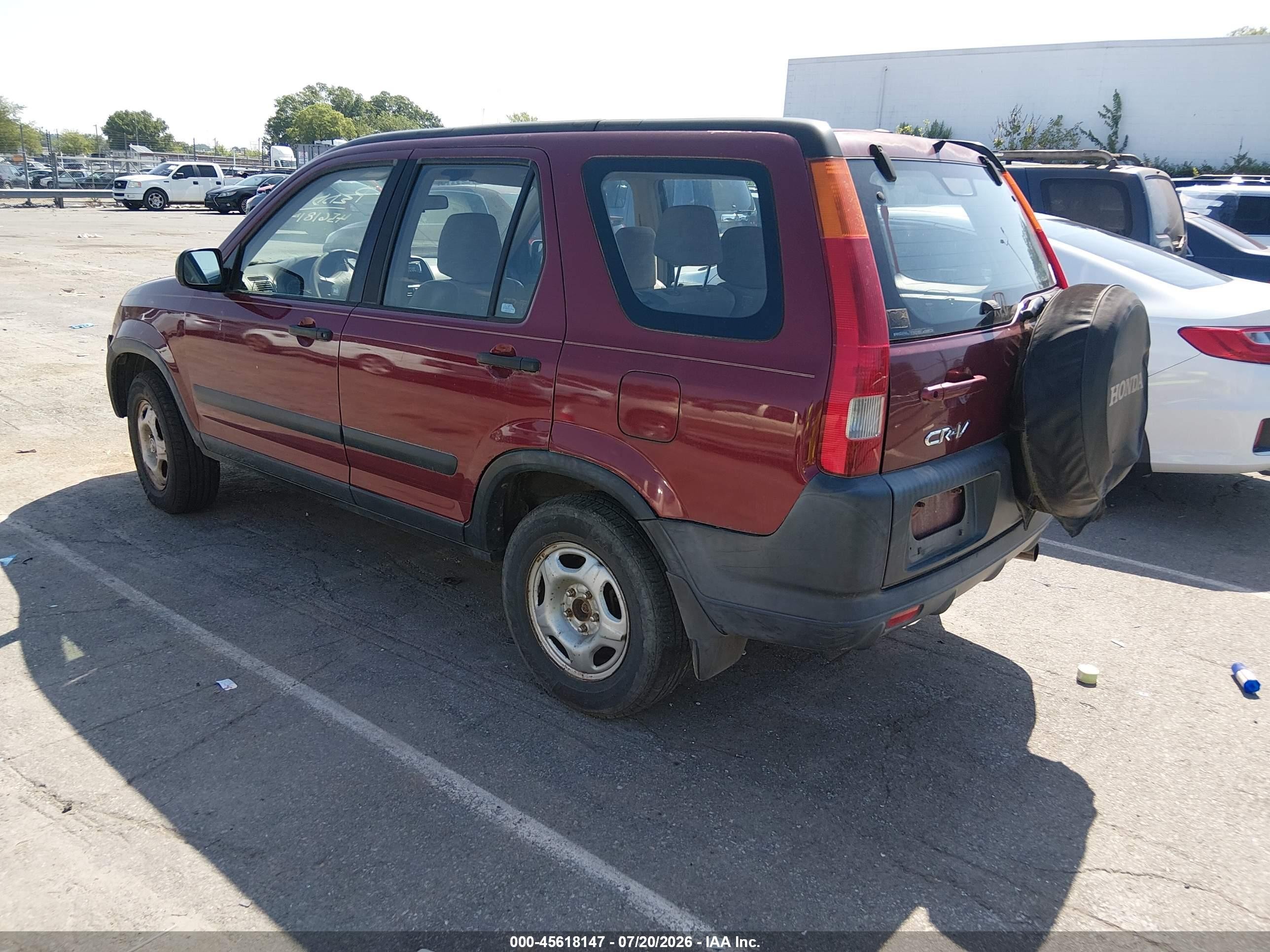 2003 Honda Cr-v Lx Burgundy vin: JHLRD785X3C011193