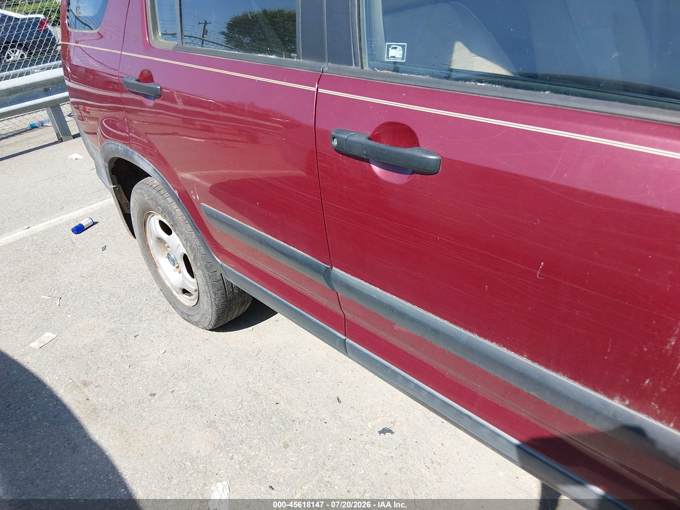 2003 Honda Cr-v Lx Burgundy vin: JHLRD785X3C011193