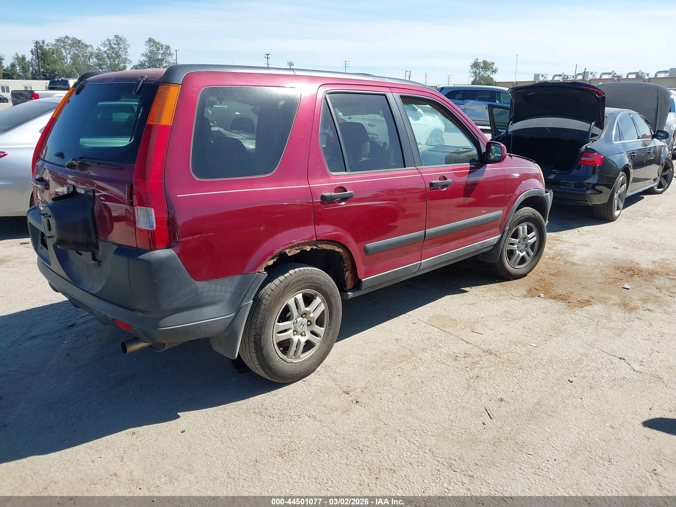 2002 Honda Cr-v Ex Red vin: JHLRD78802C060508