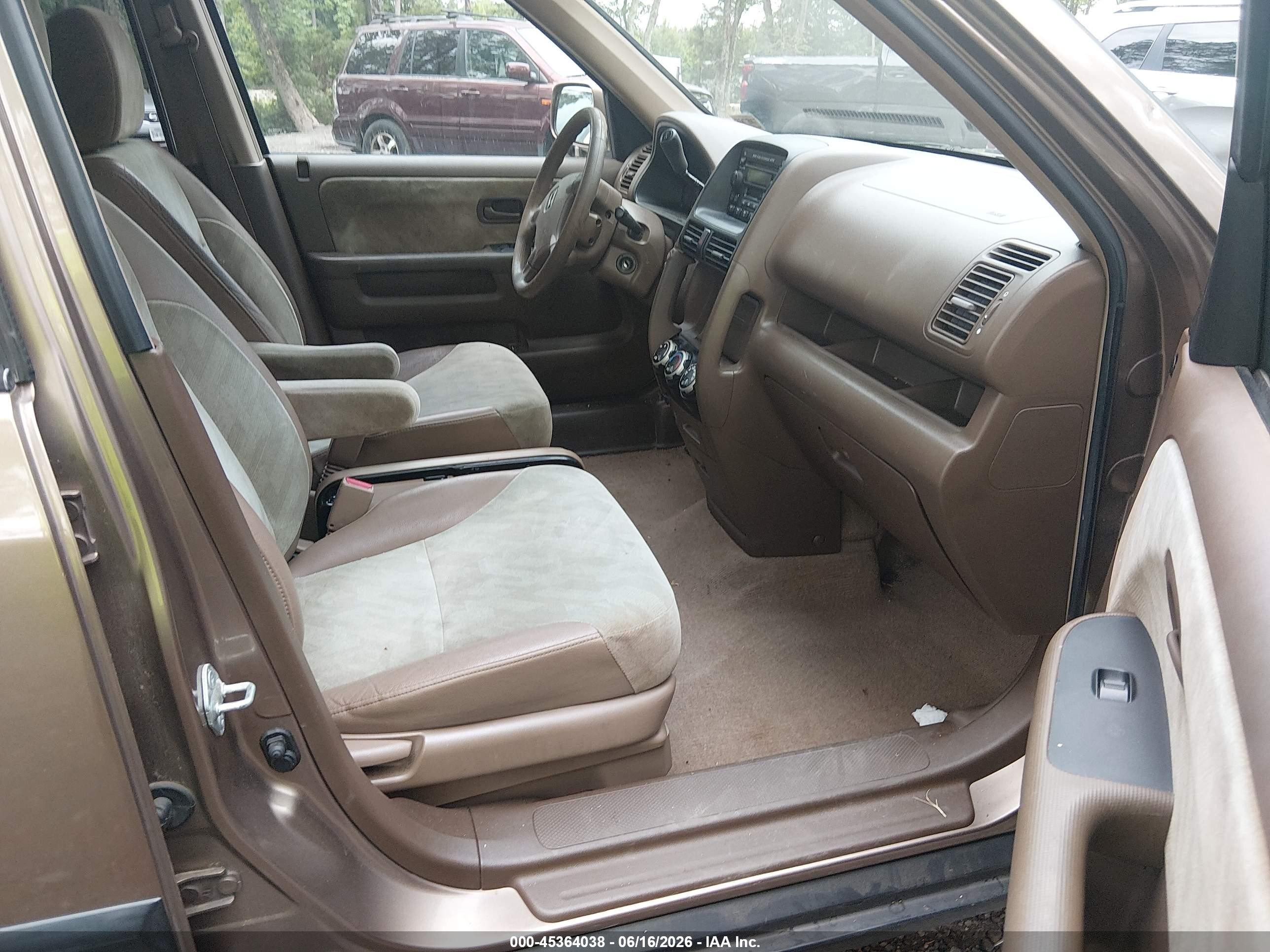 2002 Honda Cr-v Ex Tan vin: JHLRD78802C077924