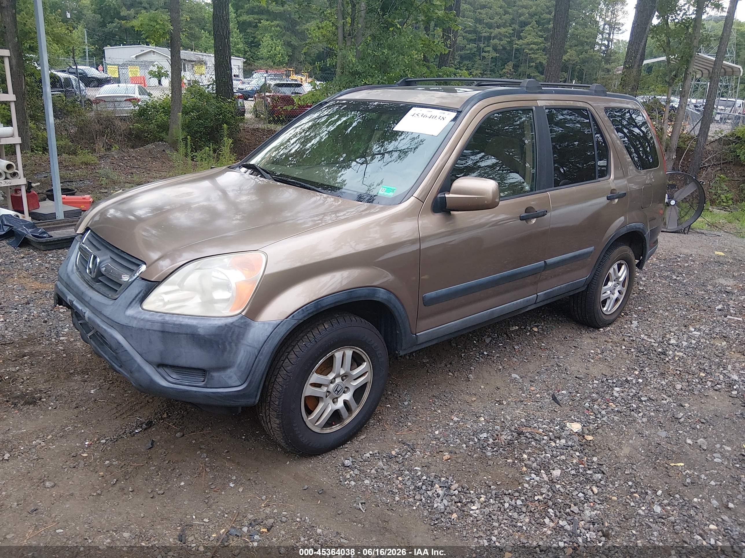 2002 Honda Cr-v Ex Tan vin: JHLRD78802C077924