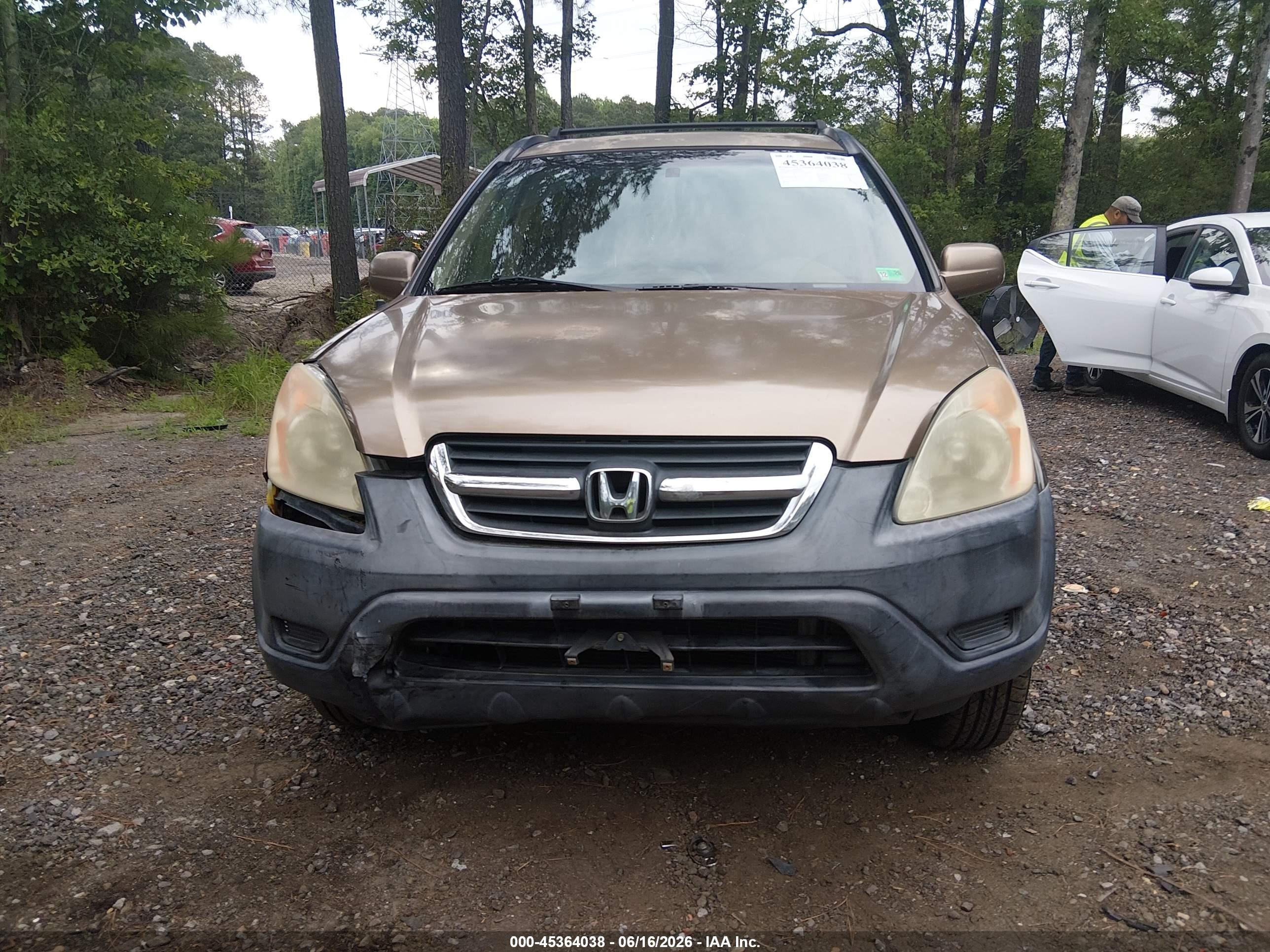2002 Honda Cr-v Ex Tan vin: JHLRD78802C077924