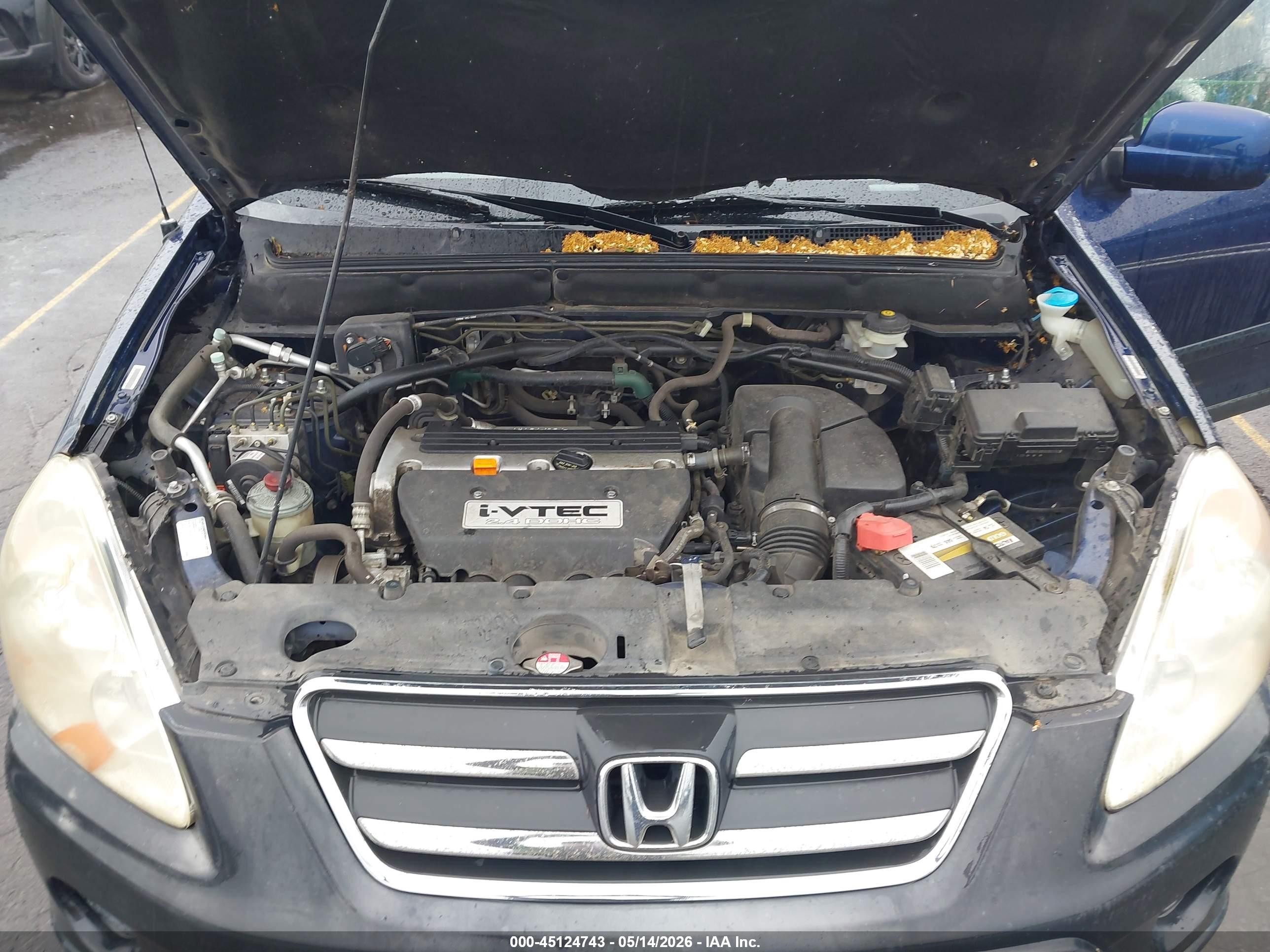 2005 Honda Cr-v Ex Blue vin: JHLRD78805C065308