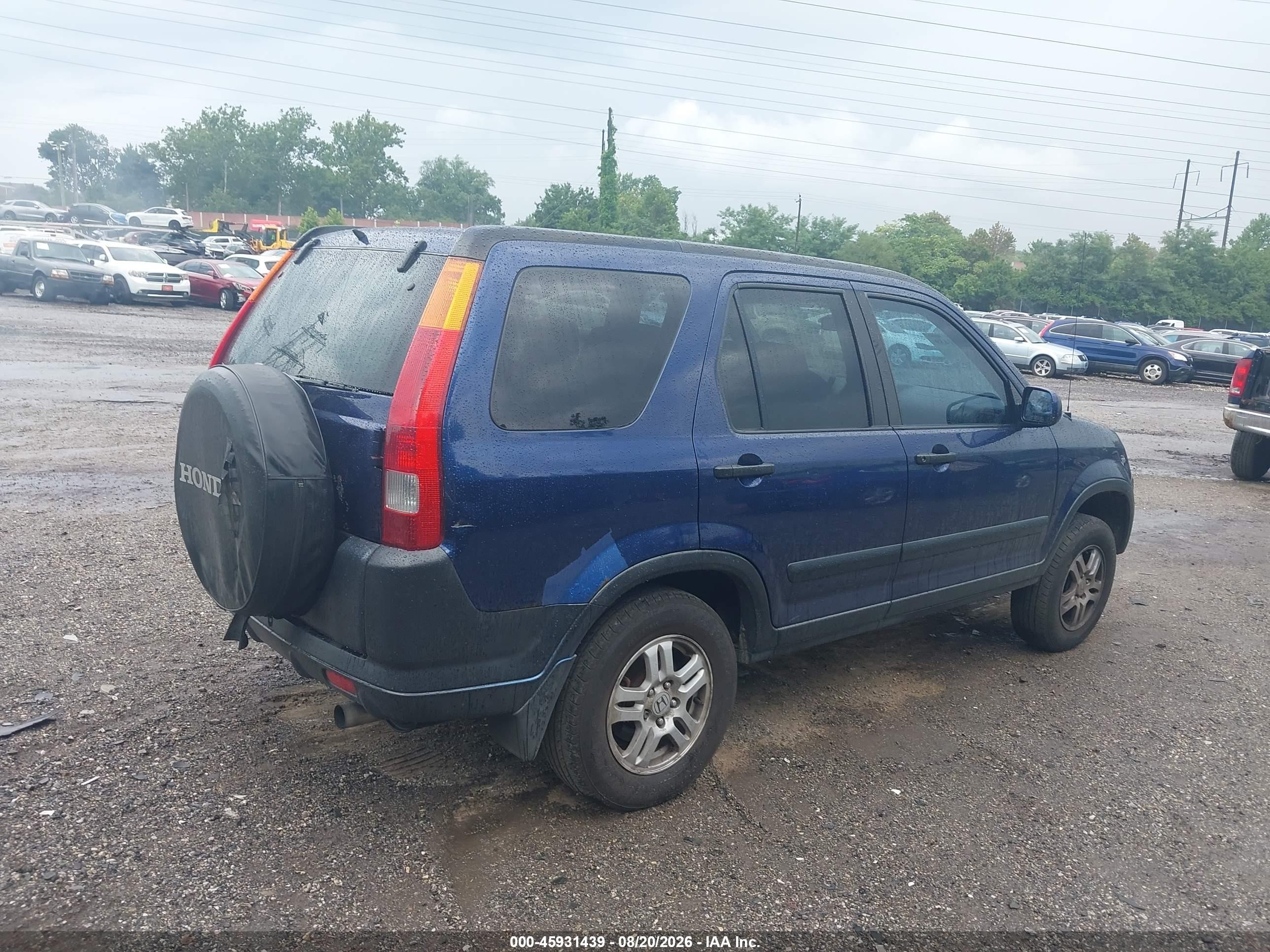 2002 Honda Cr-v Ex Blue vin: JHLRD78812C011317