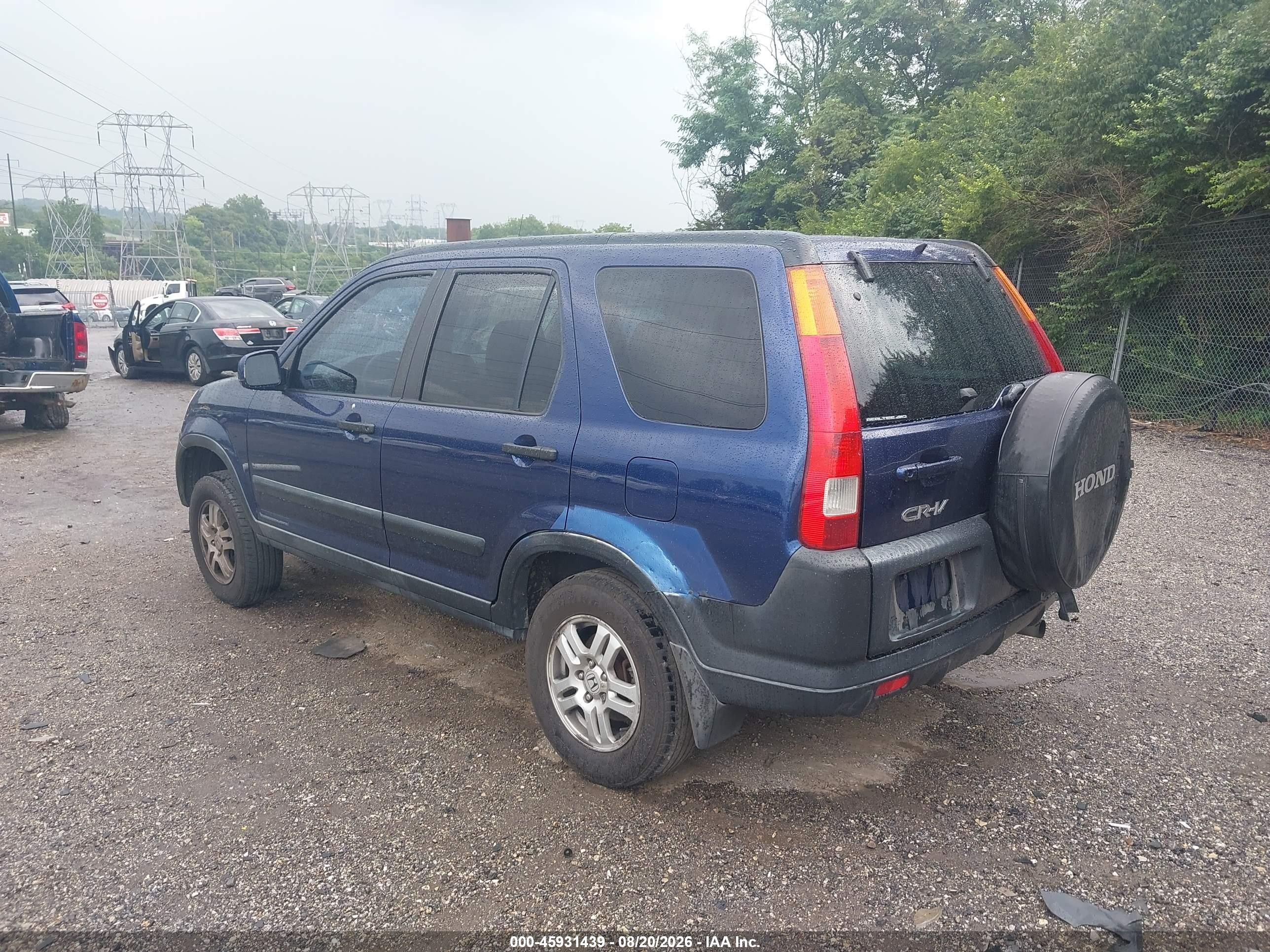 2002 Honda Cr-v Ex Blue vin: JHLRD78812C011317