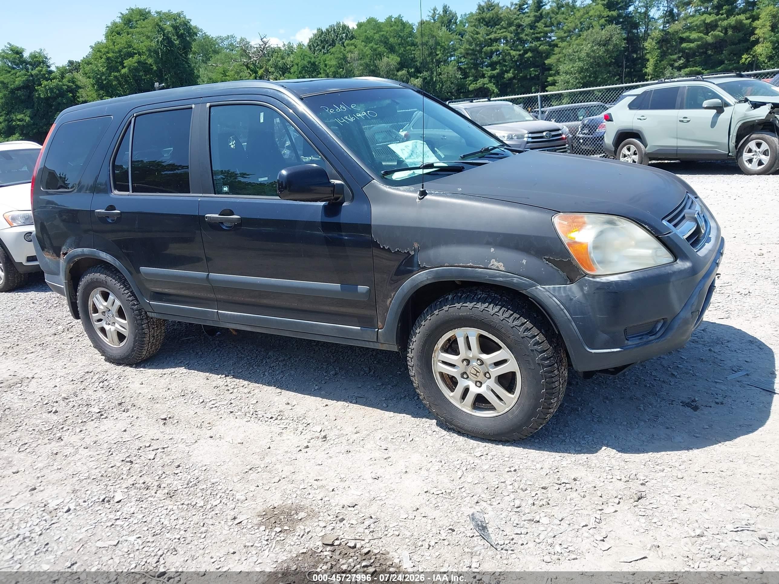 2002 Honda Cr-v Ex Black vin: JHLRD78812C011995