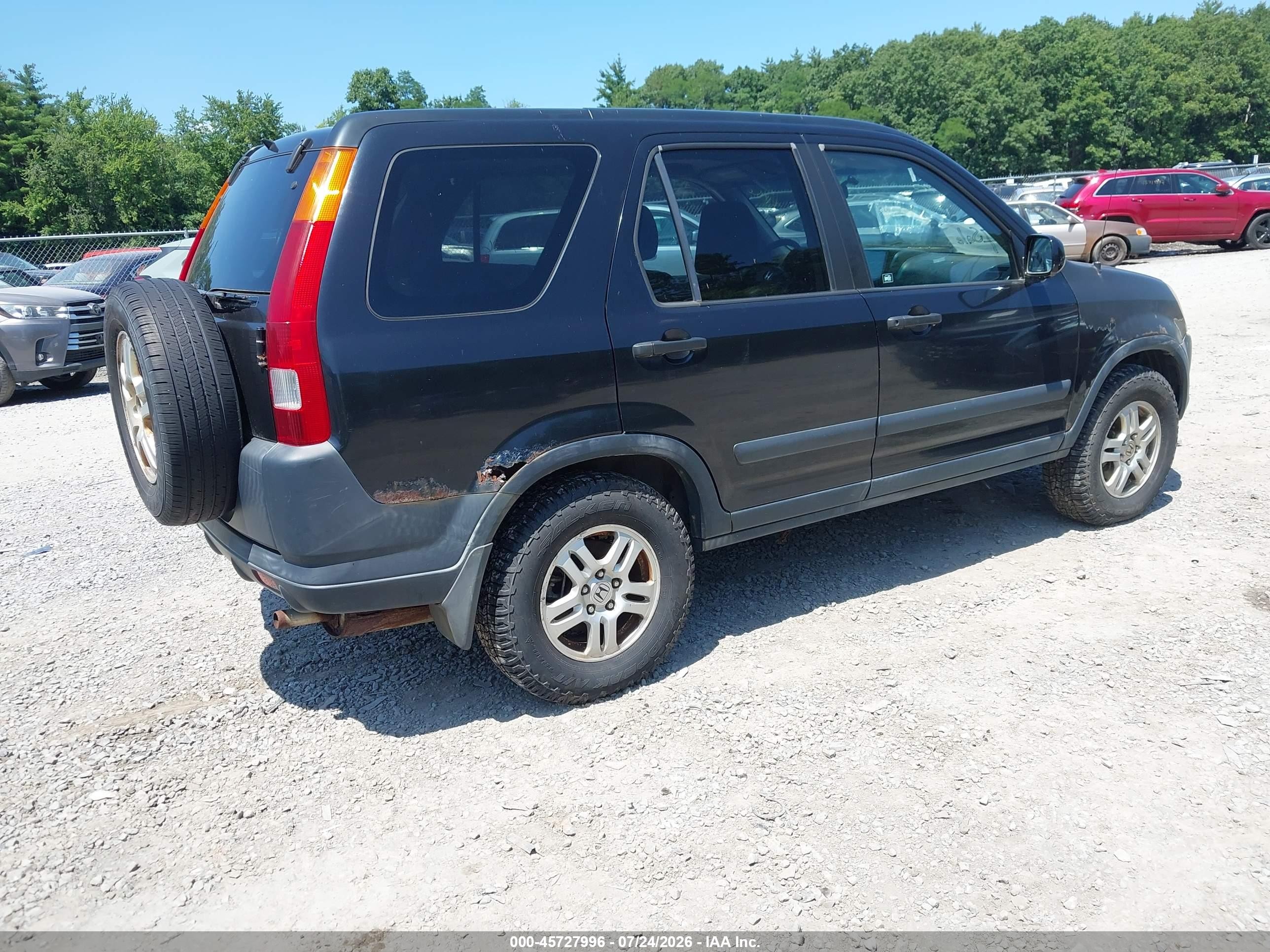 2002 Honda Cr-v Ex Black vin: JHLRD78812C011995