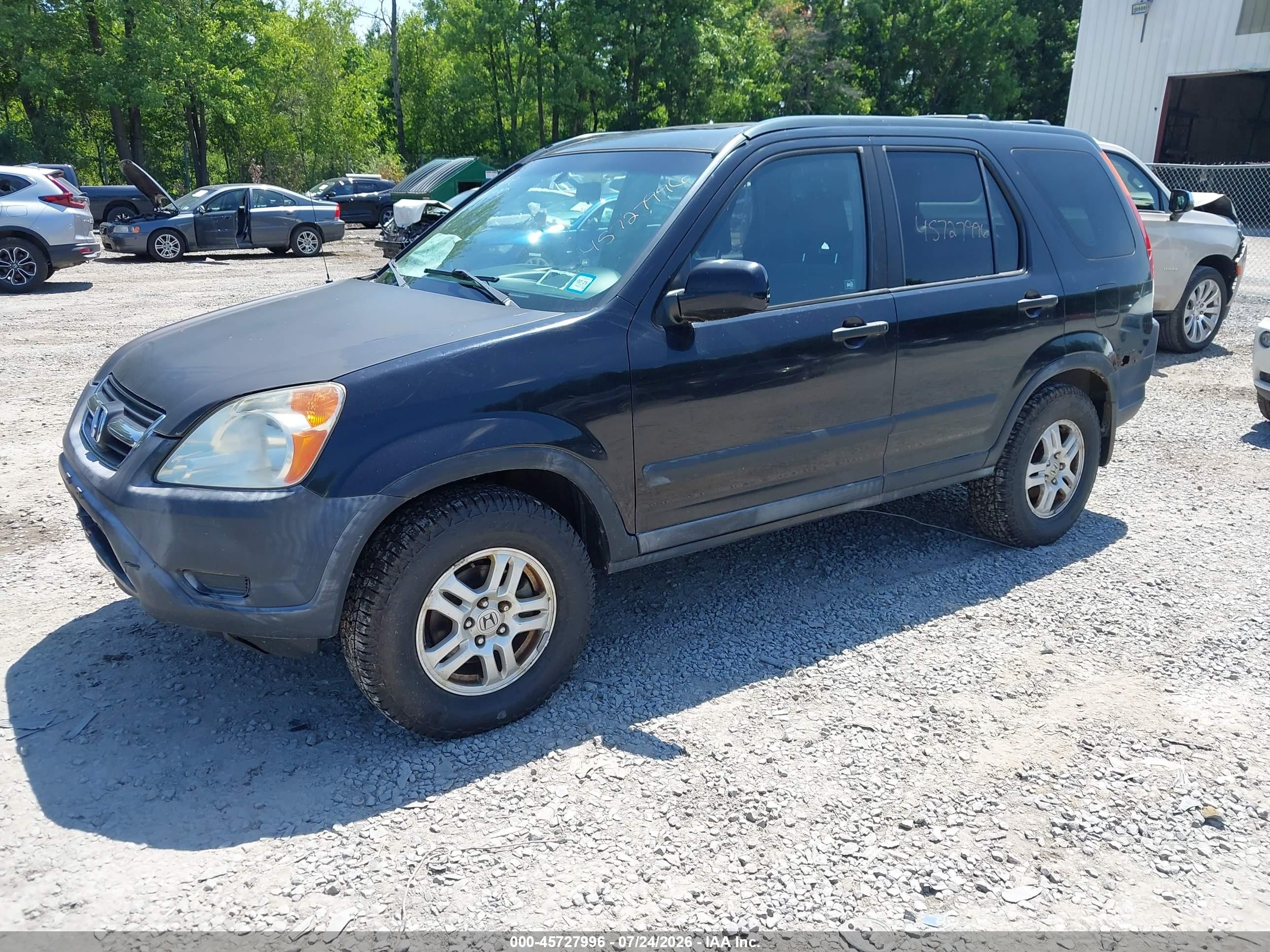 2002 Honda Cr-v Ex Black vin: JHLRD78812C011995