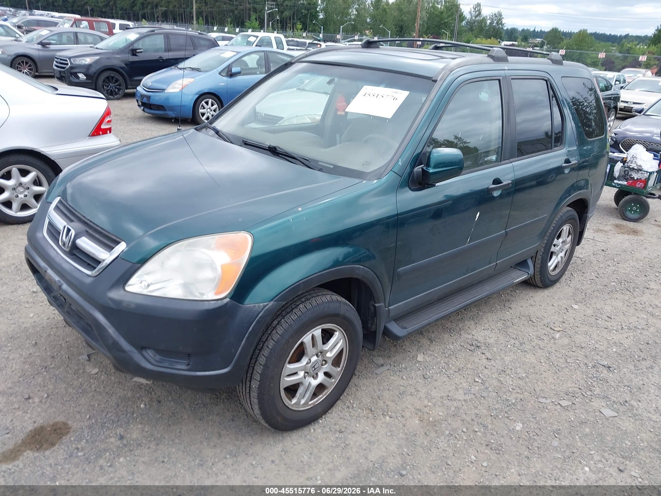 2003 Honda Cr-v Ex Green vin: JHLRD78813C032136