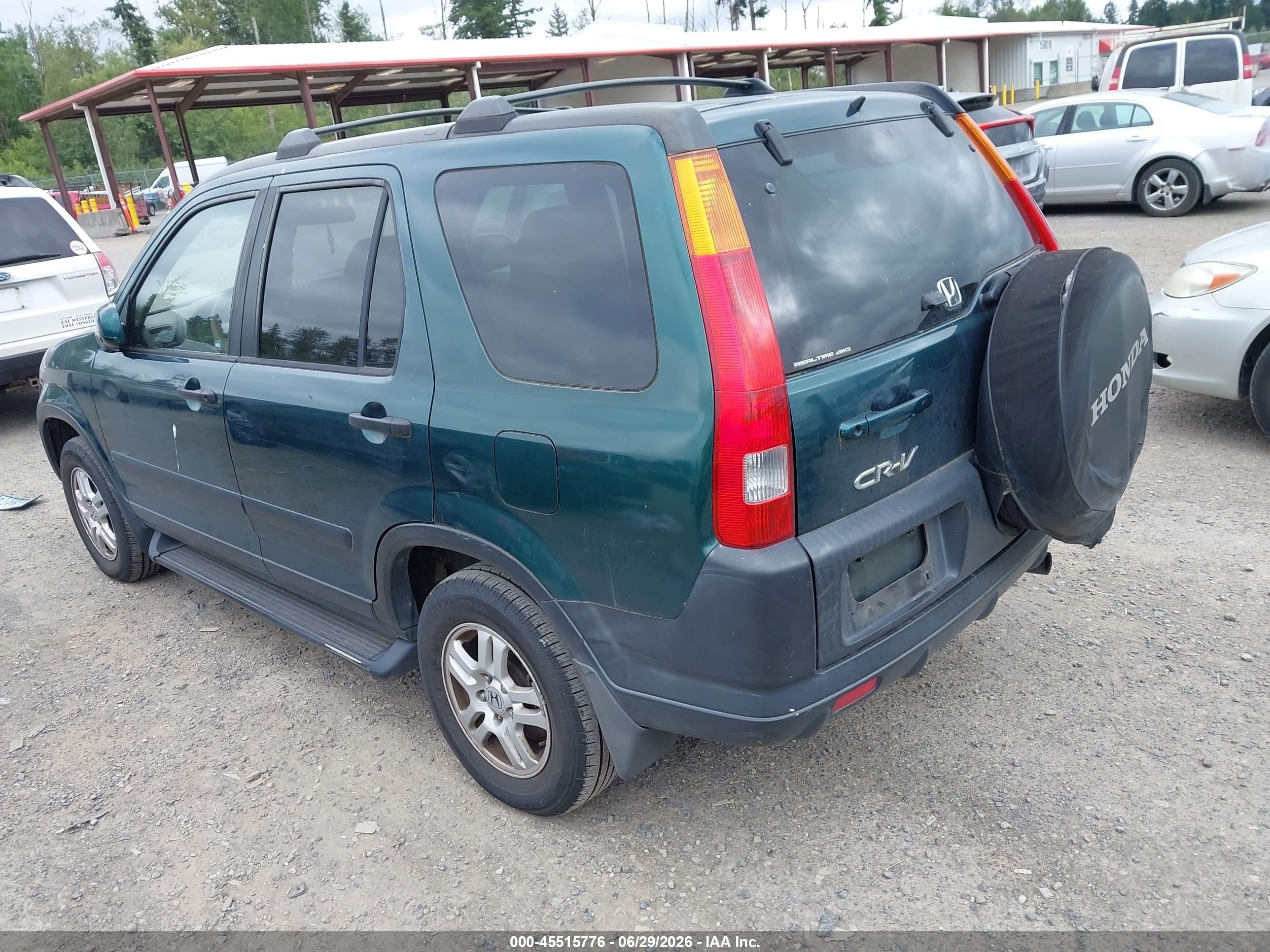 2003 Honda Cr-v Ex Green vin: JHLRD78813C032136