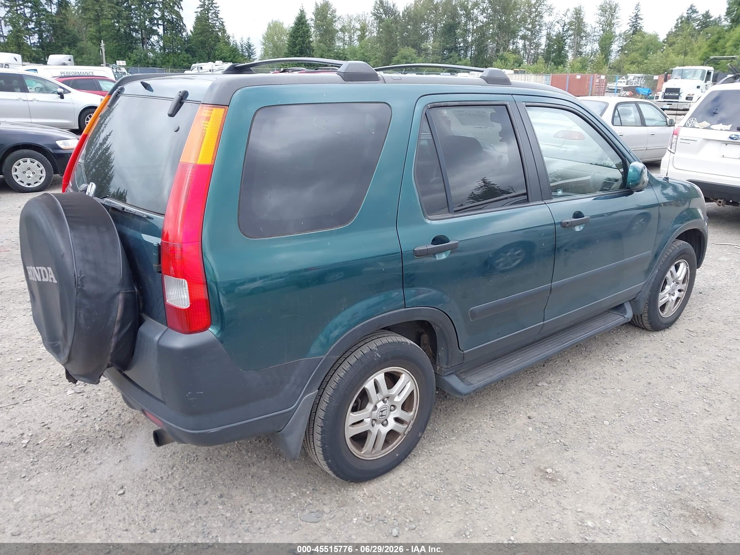 2003 Honda Cr-v Ex Green vin: JHLRD78813C032136