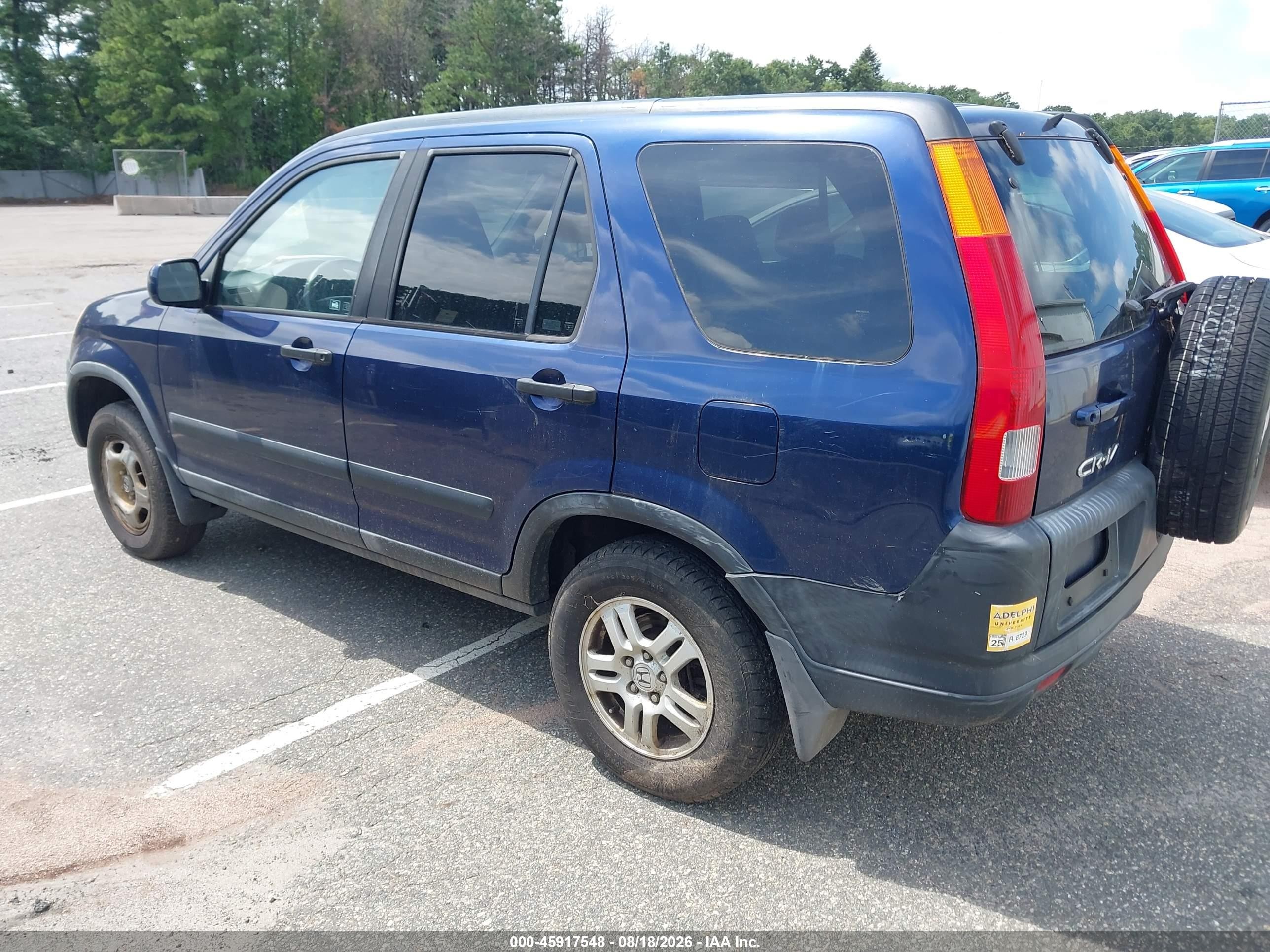 2004 Honda Cr-v Ex Blue vin: JHLRD78814C011708