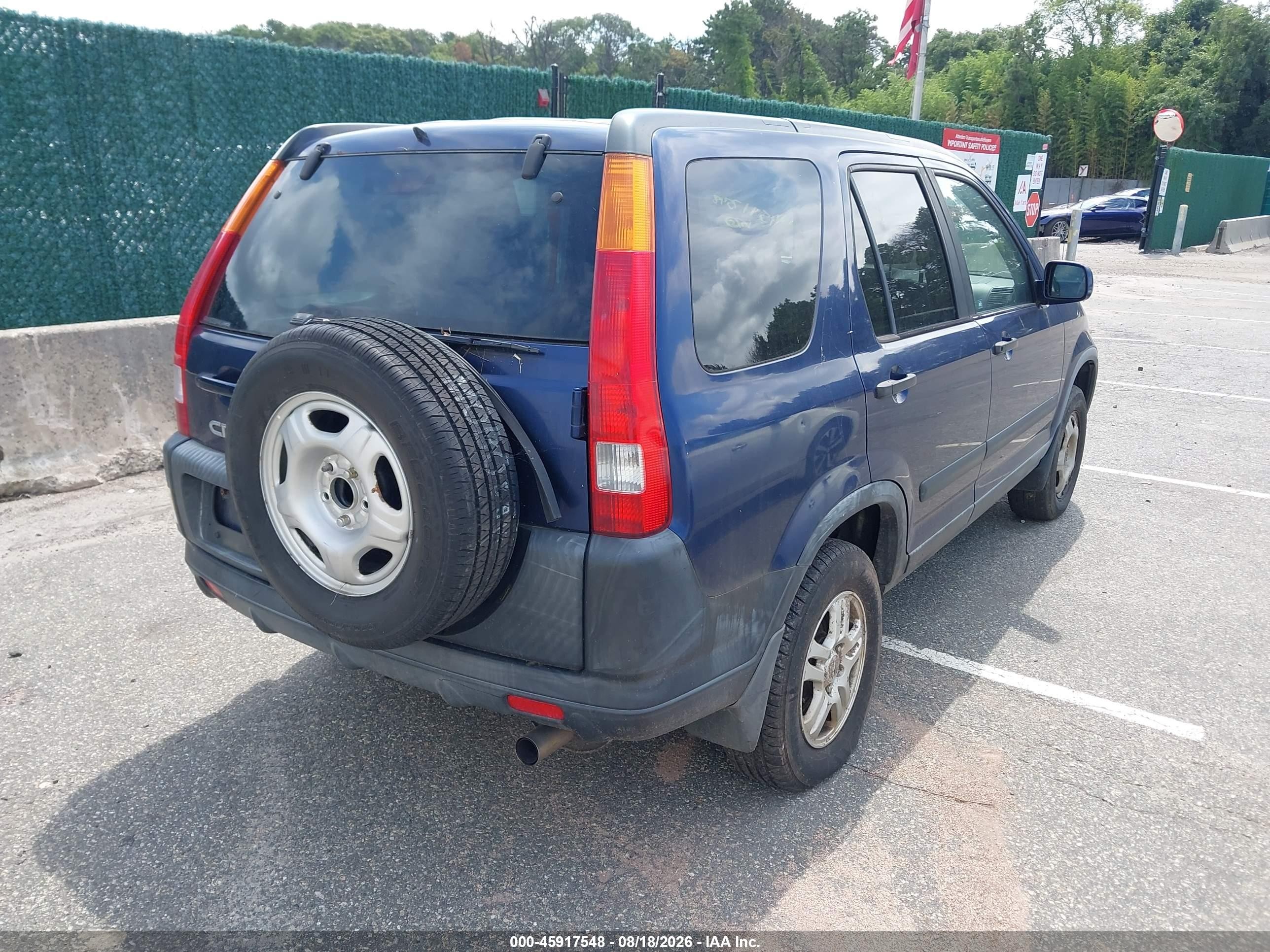 2004 Honda Cr-v Ex Blue vin: JHLRD78814C011708