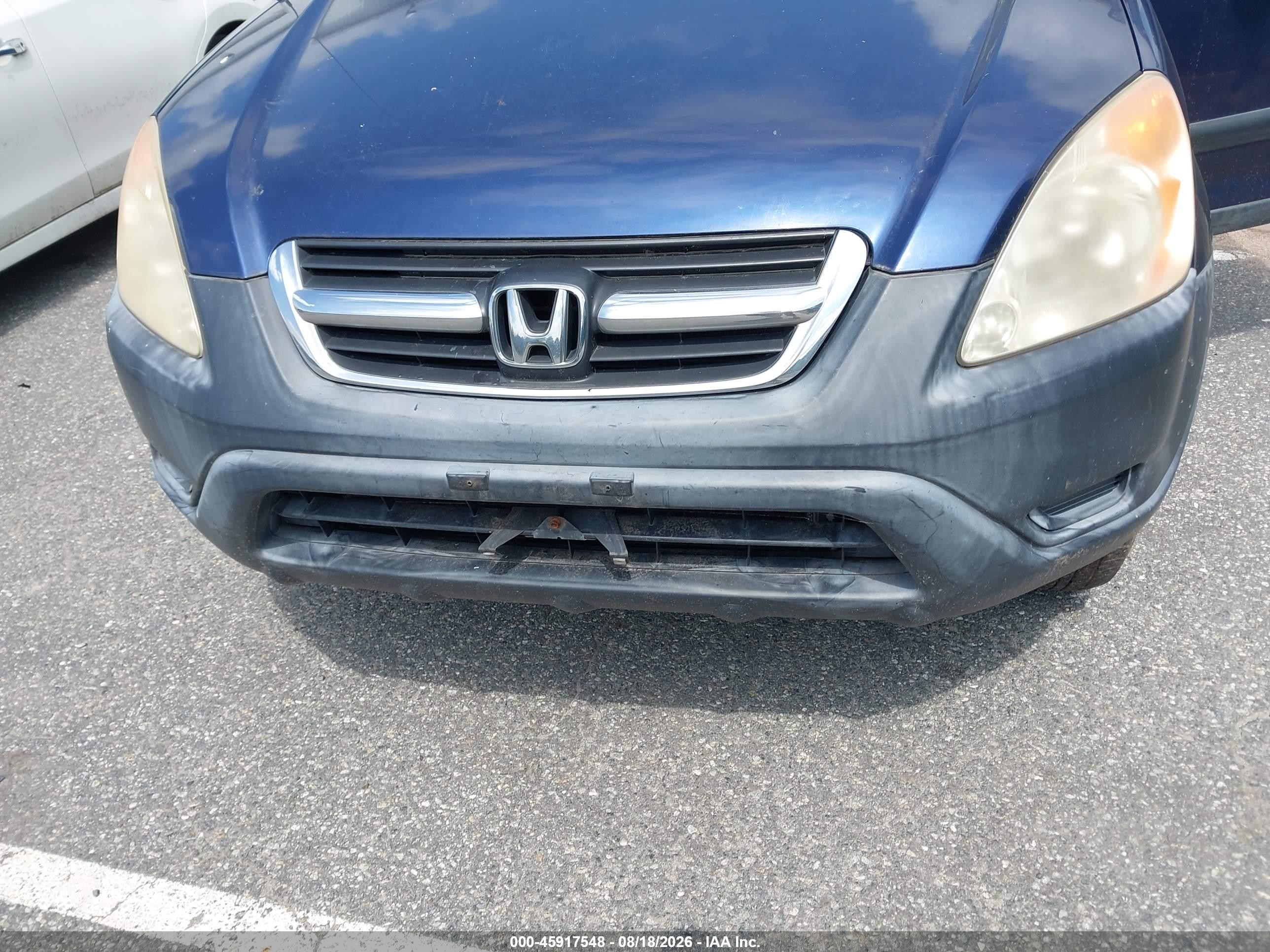 2004 Honda Cr-v Ex Blue vin: JHLRD78814C011708