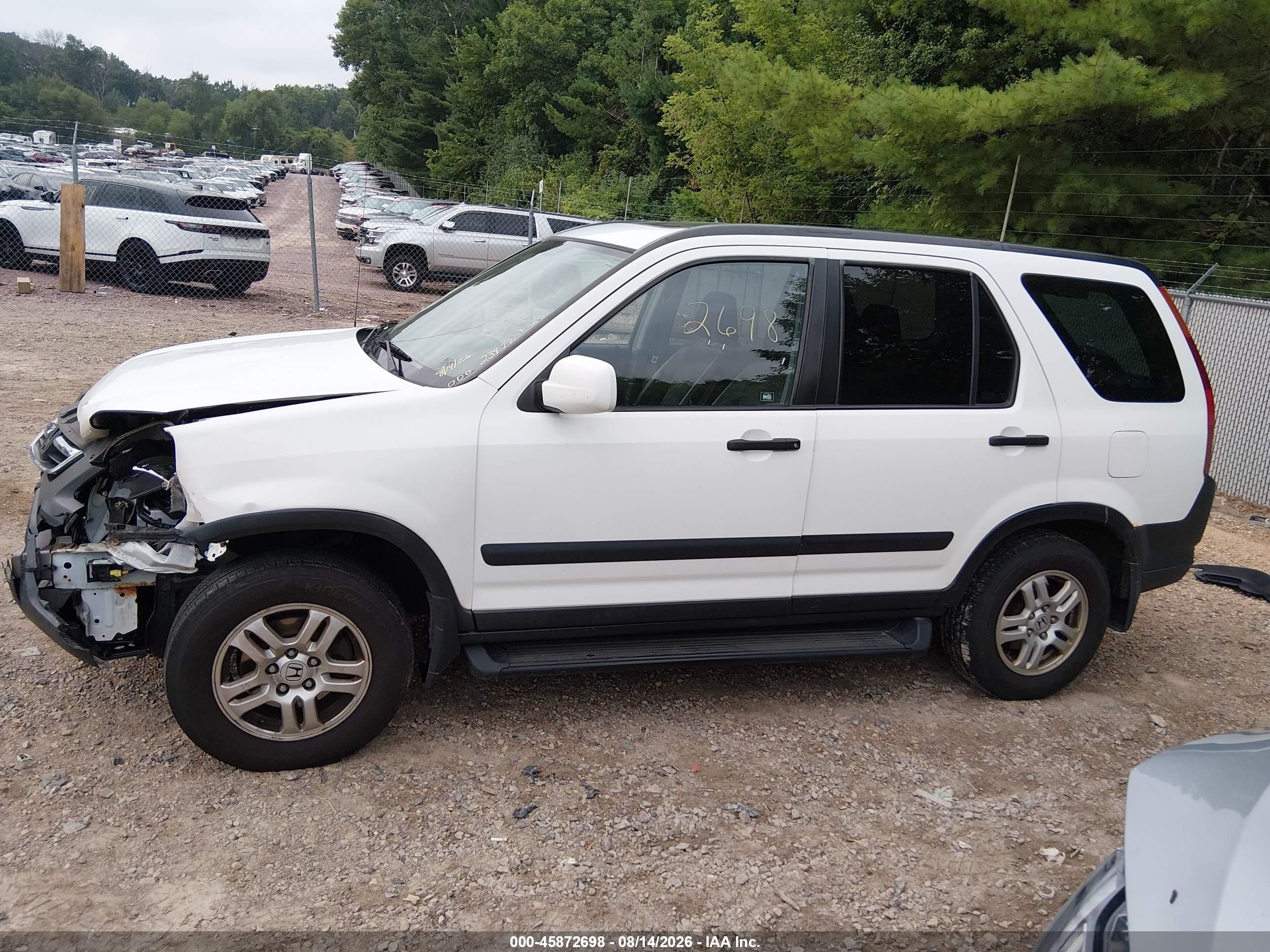 2004 Honda Cr-v Ex White vin: JHLRD78814C020652