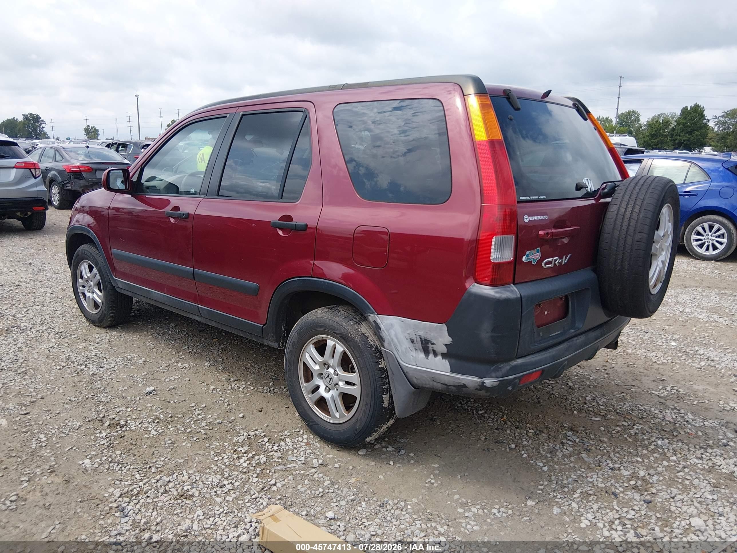2002 Honda Cr-v Ex Maroon vin: JHLRD78822C013934