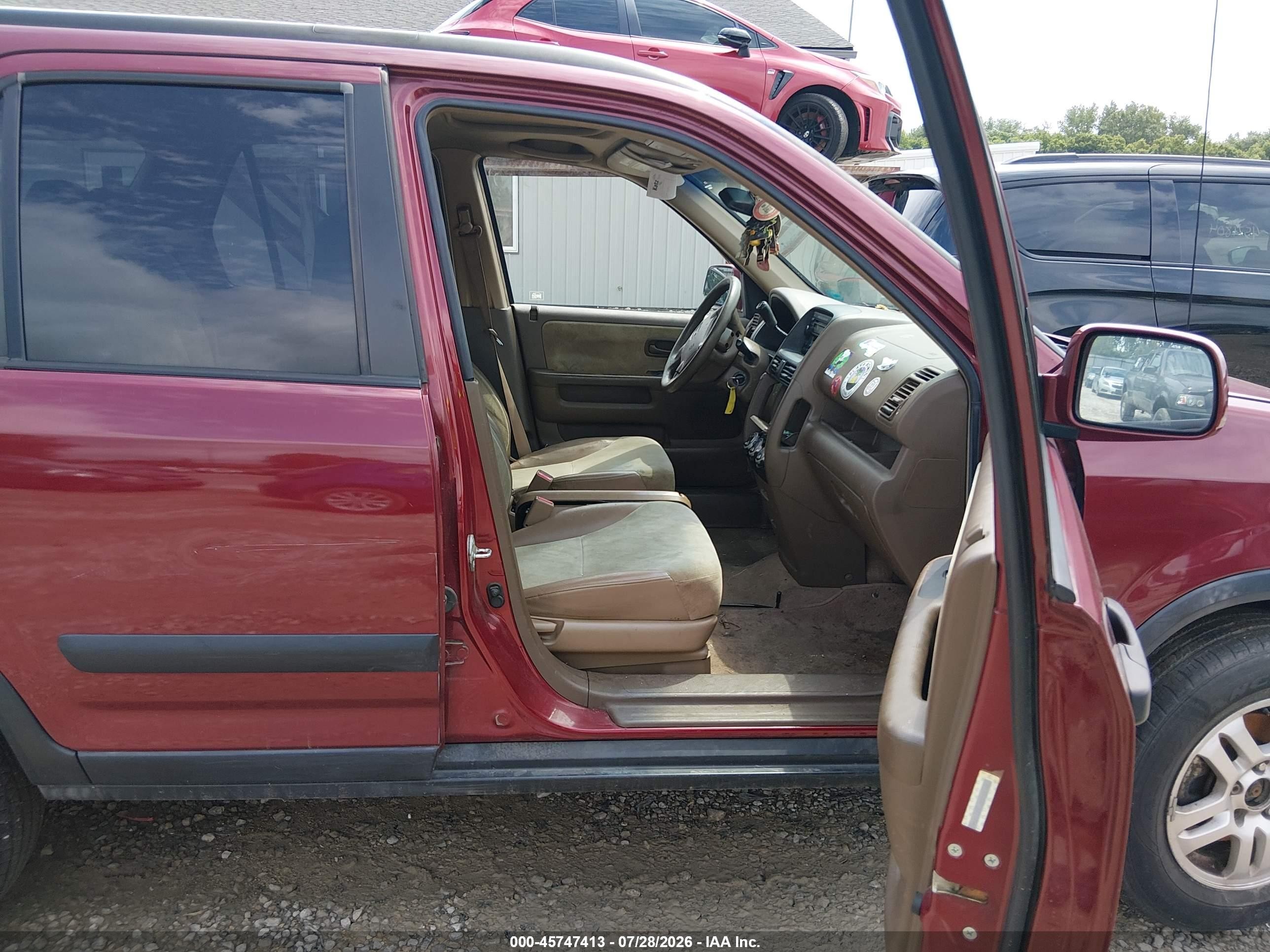 2002 Honda Cr-v Ex Maroon vin: JHLRD78822C013934