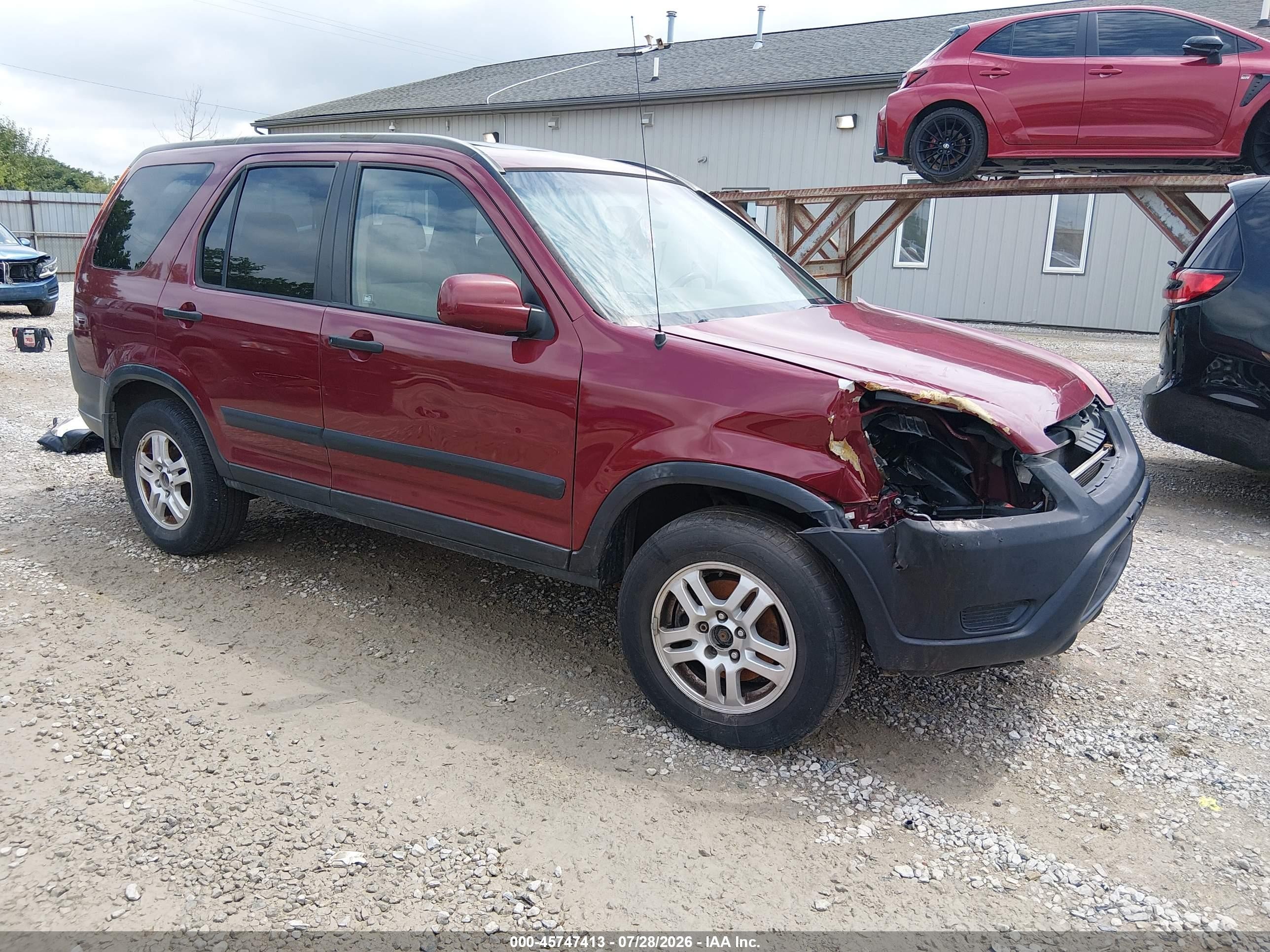2002 Honda Cr-v Ex Maroon vin: JHLRD78822C013934