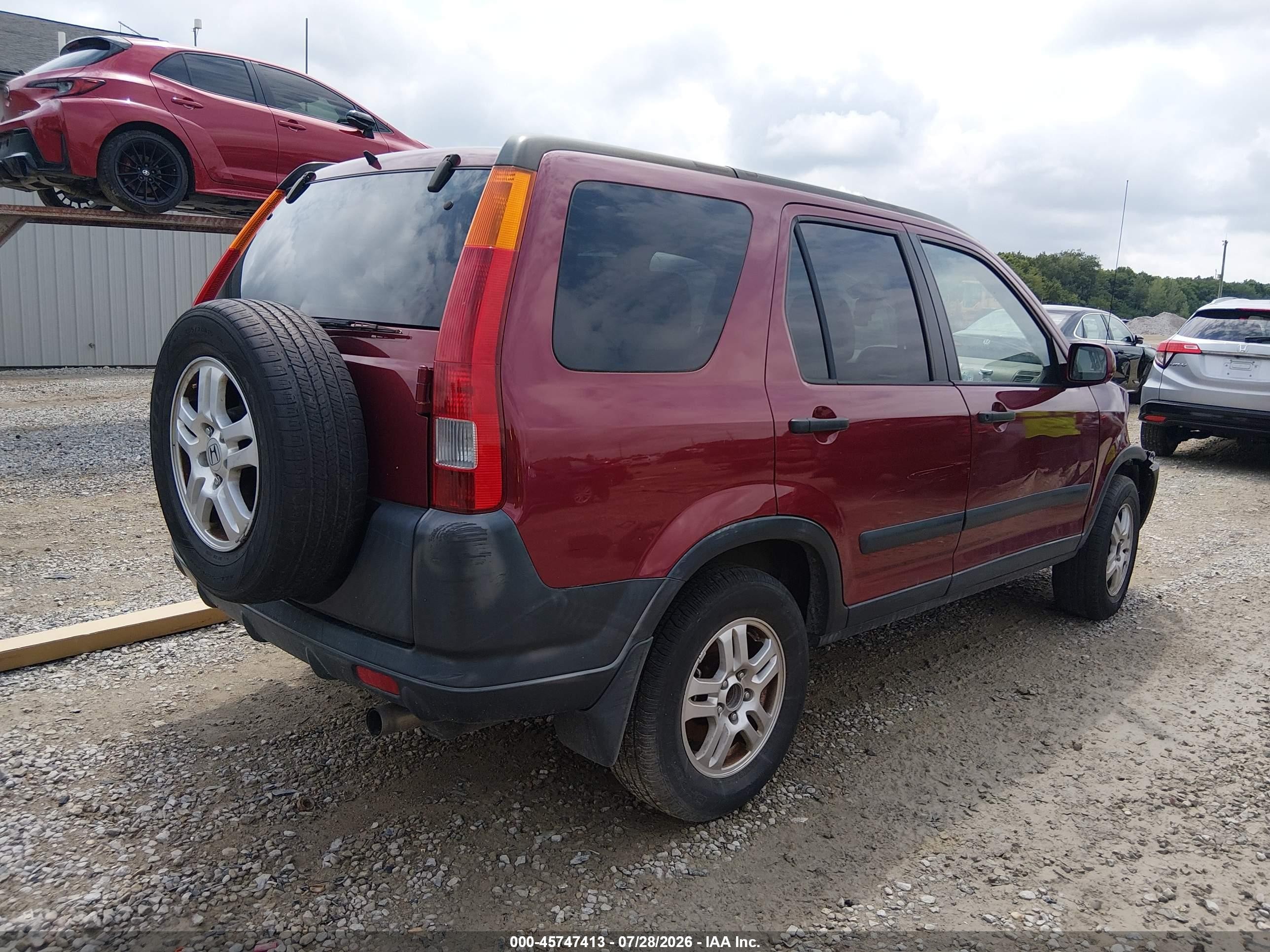 2002 Honda Cr-v Ex Maroon vin: JHLRD78822C013934