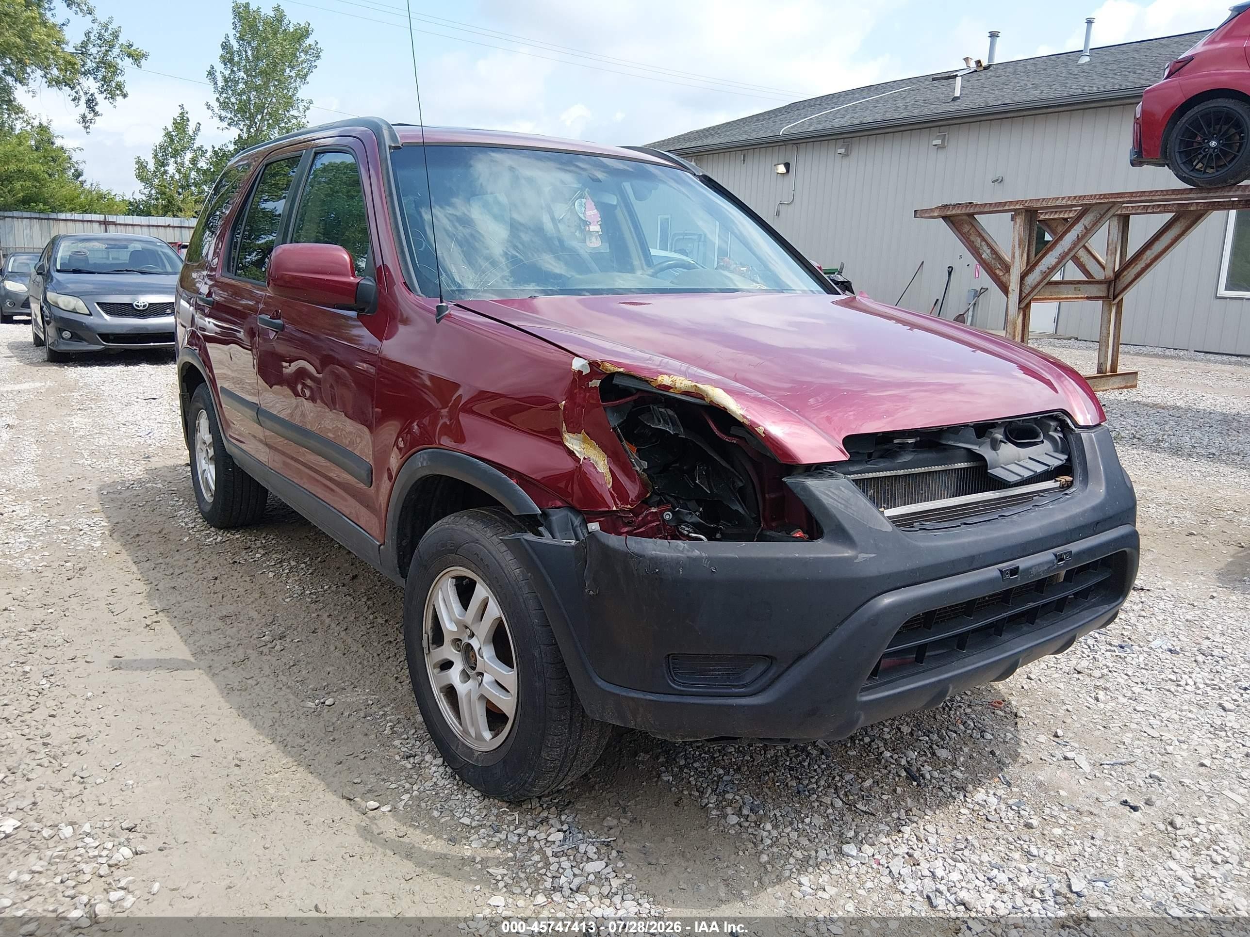 2002 Honda Cr-v Ex Maroon vin: JHLRD78822C013934