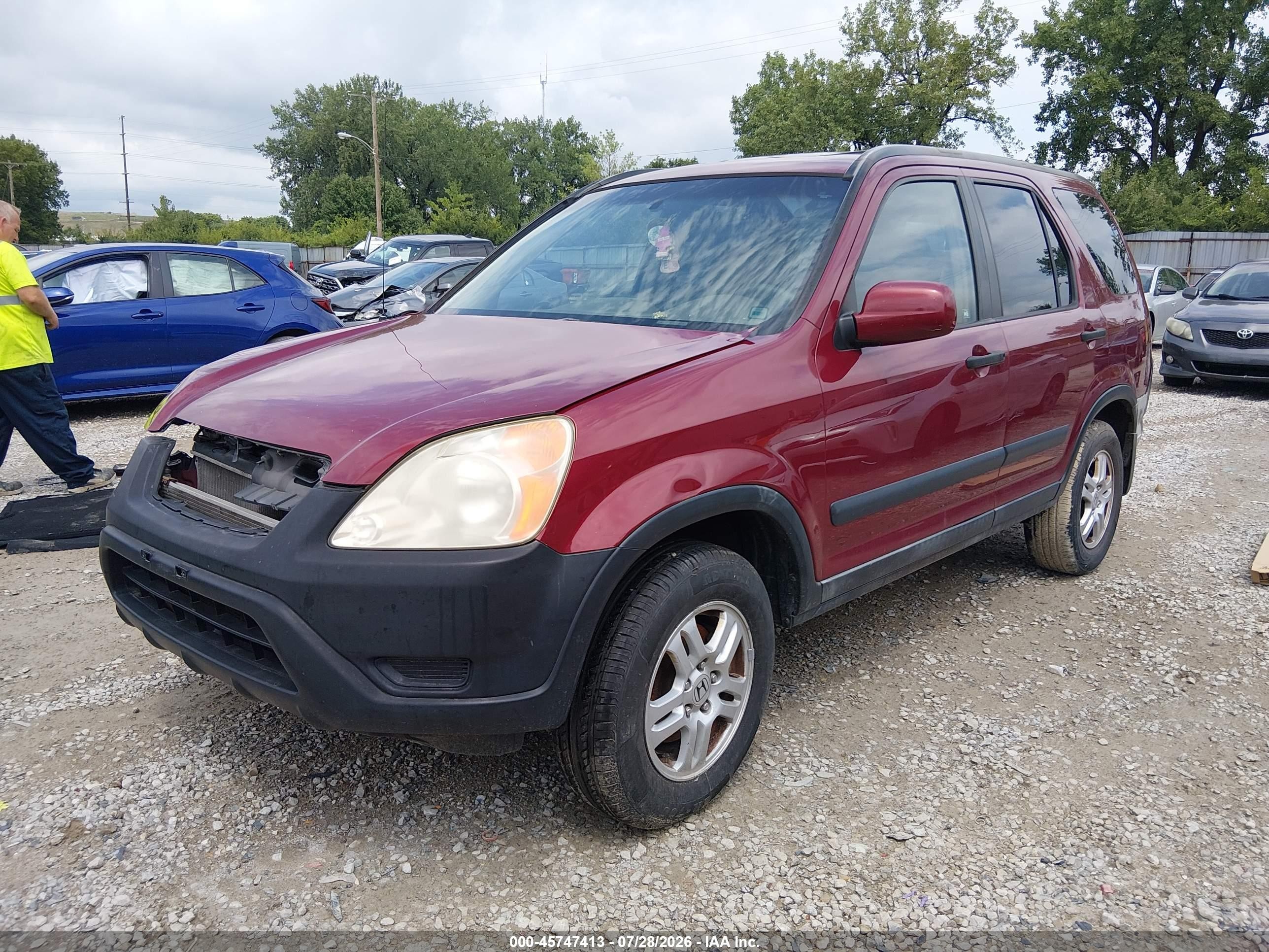 2002 Honda Cr-v Ex Maroon vin: JHLRD78822C013934