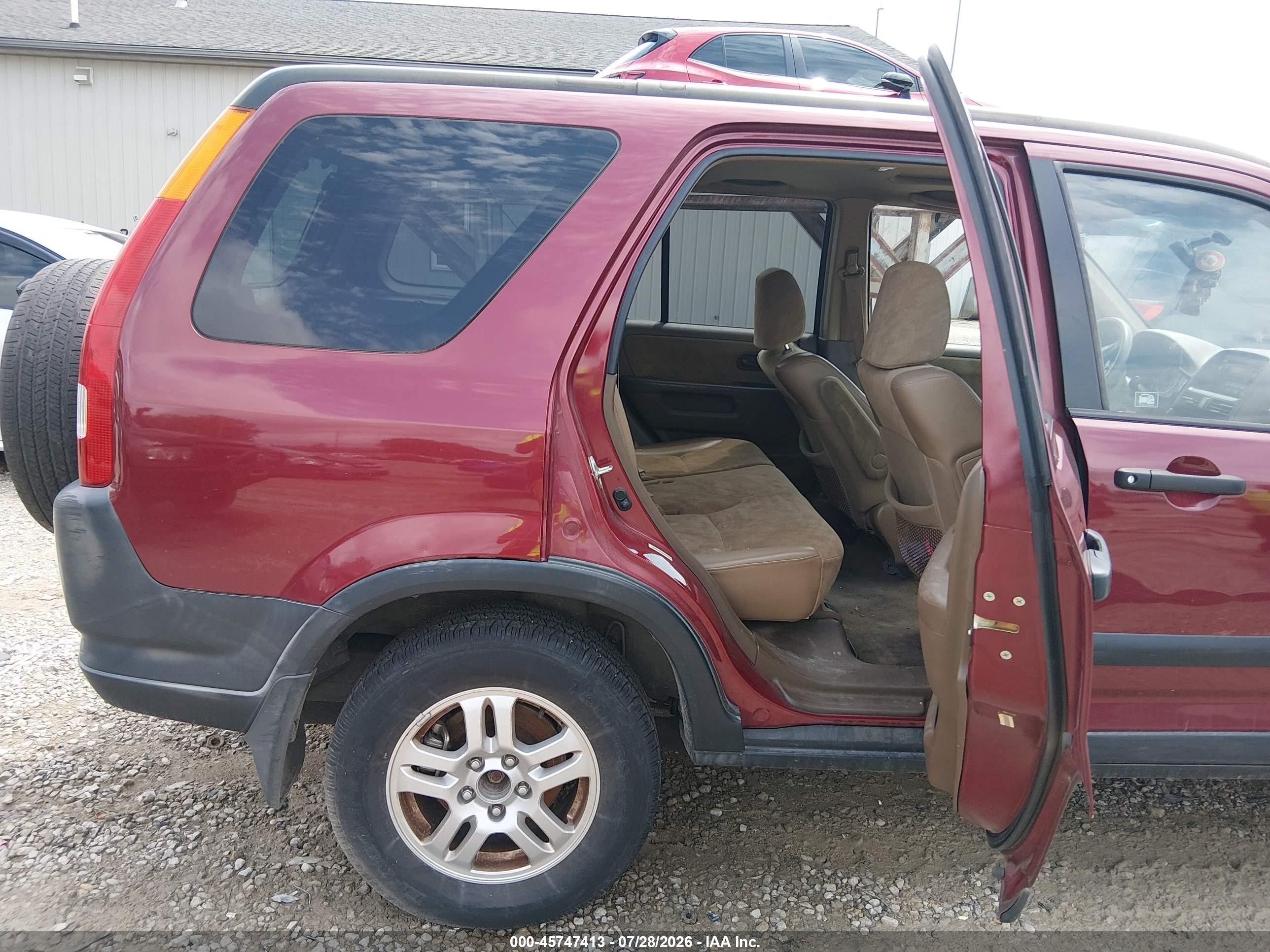2002 Honda Cr-v Ex Maroon vin: JHLRD78822C013934
