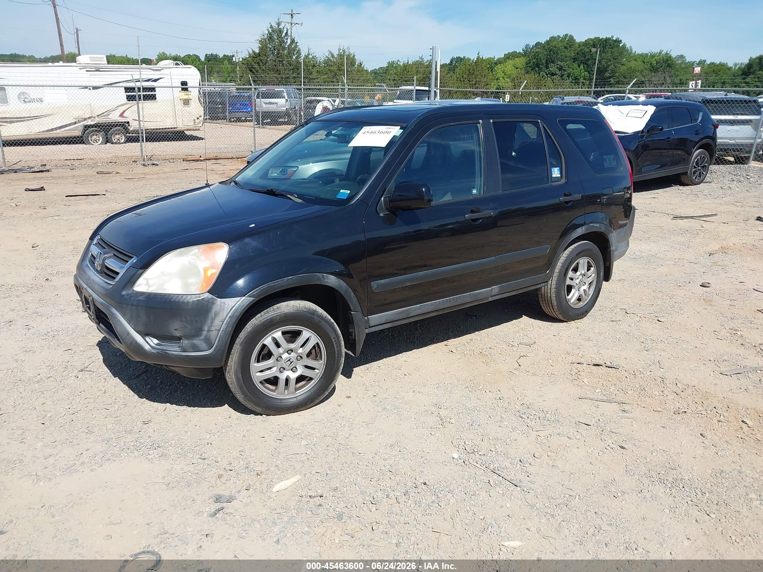 2002 Honda Cr-v Ex Black vin: JHLRD78822C070862