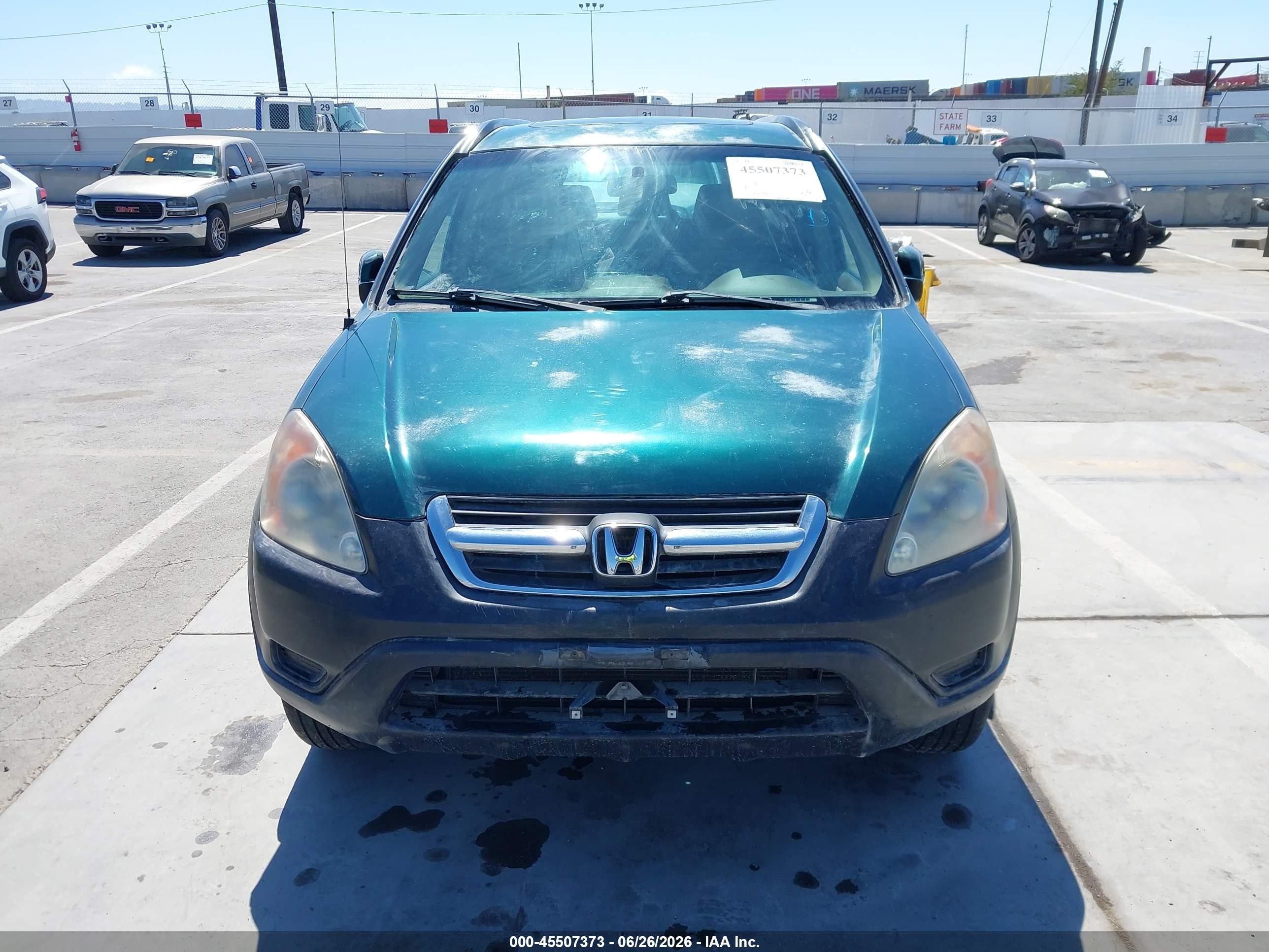 2002 Honda Cr-v Ex Green vin: JHLRD78822C077360