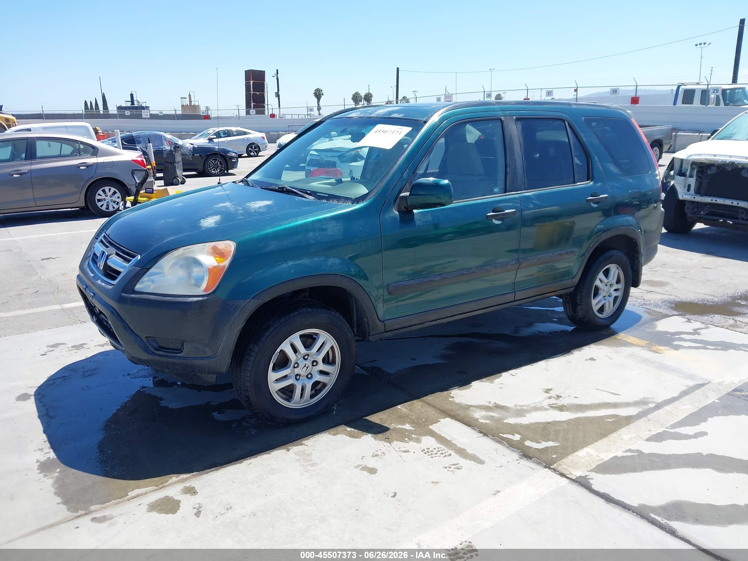 2002 Honda Cr-v Ex Green vin: JHLRD78822C077360