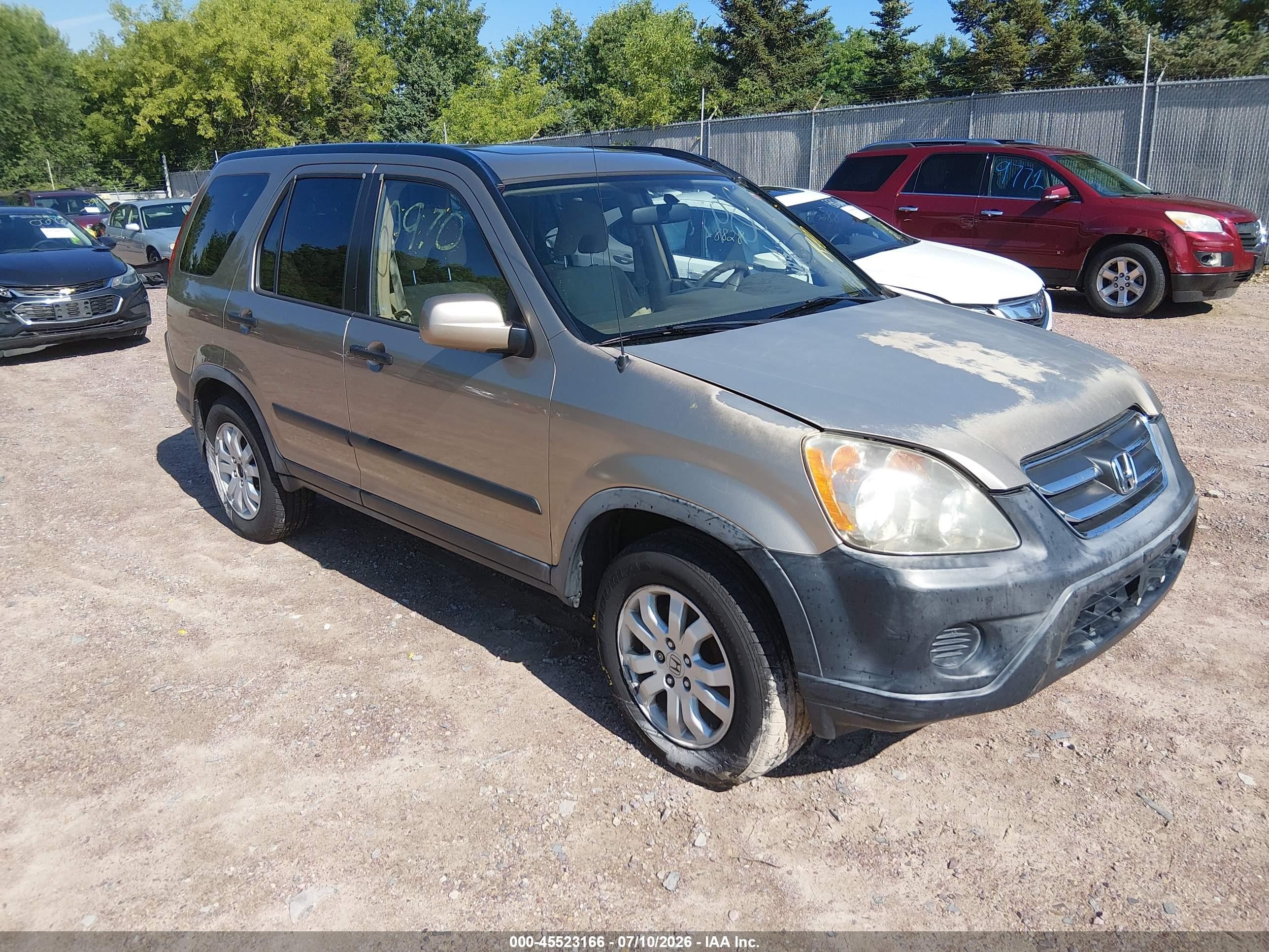 2005 Honda Cr-v Ex Бежевый vin: JHLRD78825C045349