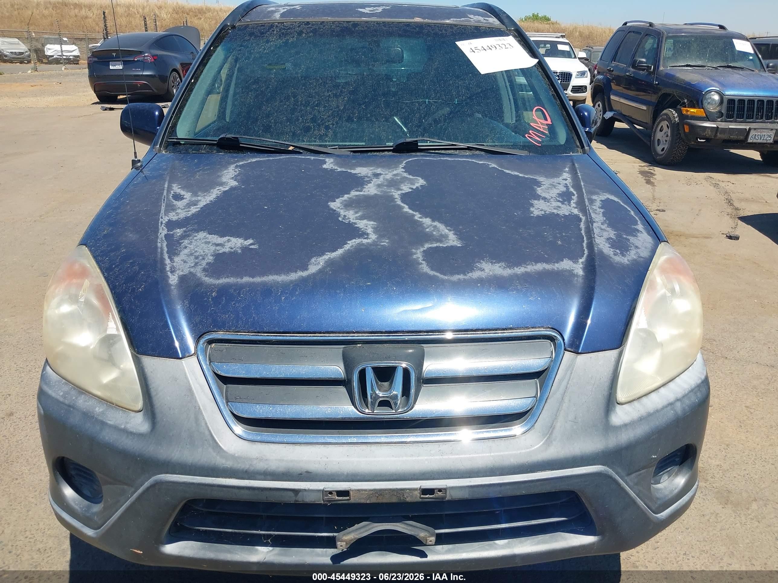 2006 Honda Cr-v Ex Blue vin: JHLRD78826C062475