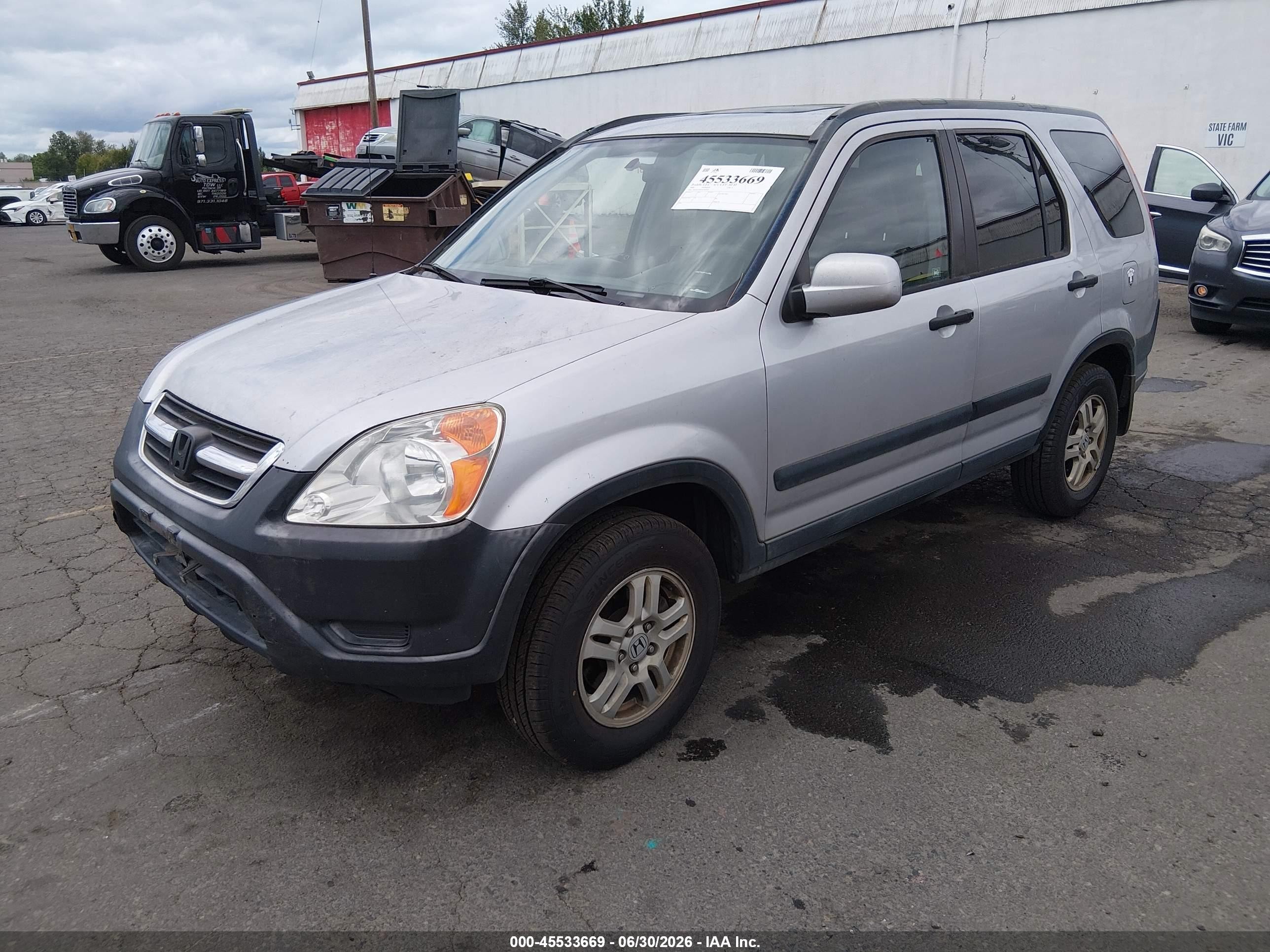 2002 Honda Cr-v Ex Silver vin: JHLRD78832C052807