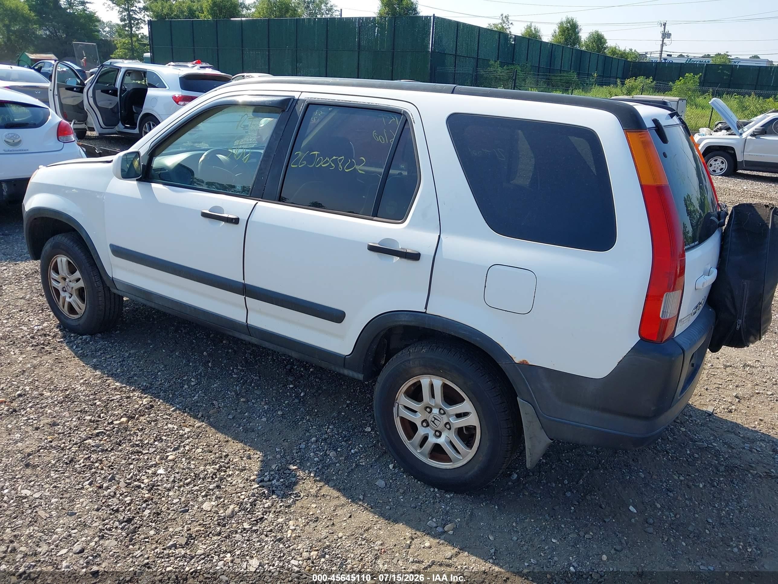 2002 Honda Cr-v Ex White vin: JHLRD78832C061488