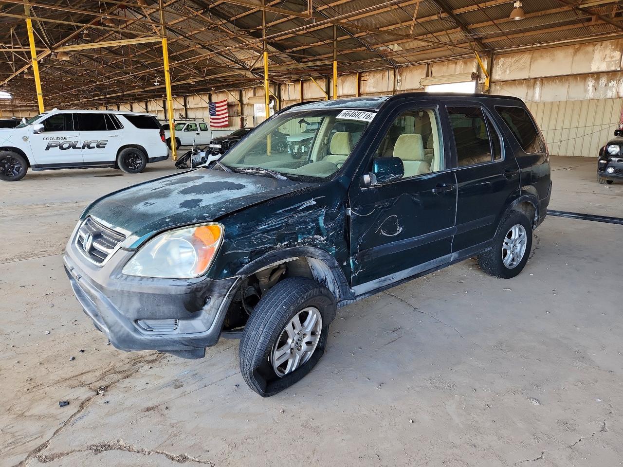 2002 Honda Cr-v Ex Green vin: JHLRD78832C076458