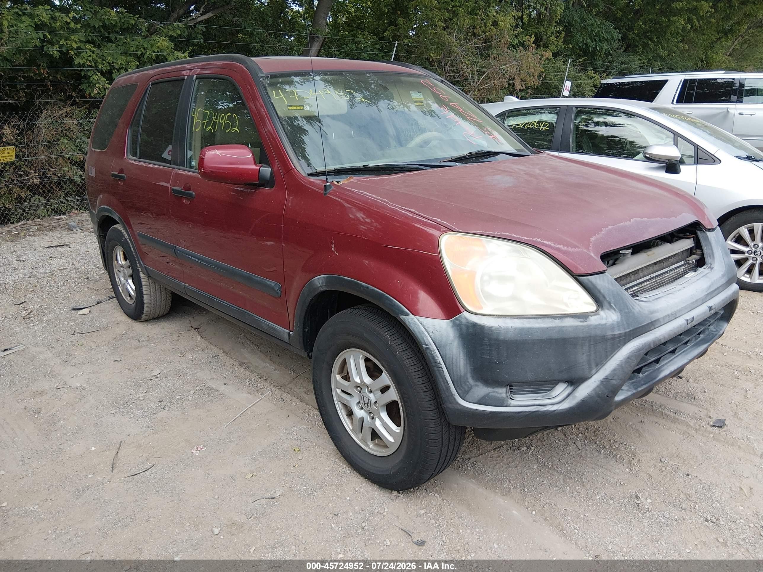 2003 Honda Cr-v Ex Burgundy vin: JHLRD78833C040366