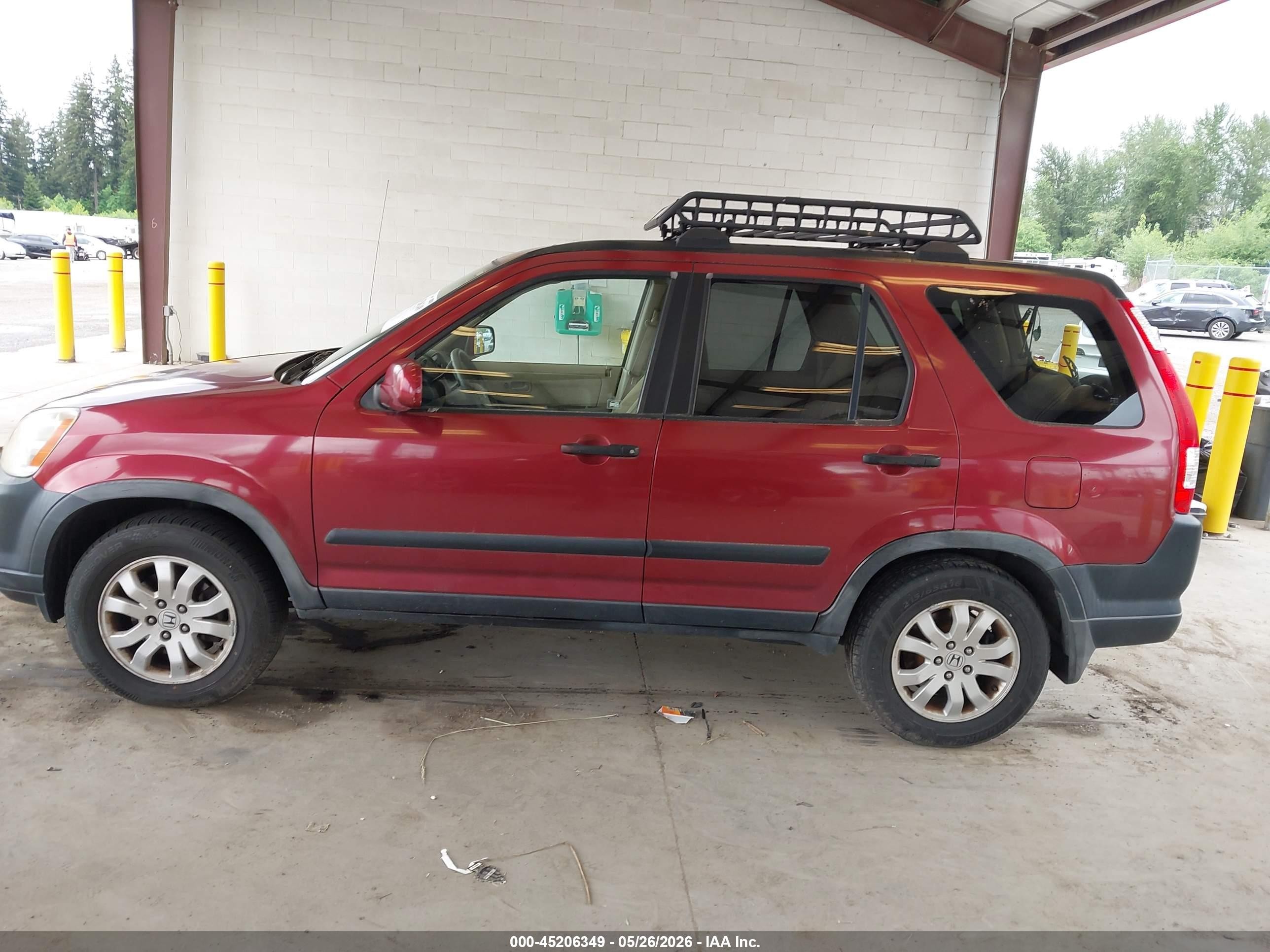 2006 Honda Cr-v Ex Maroon vin: JHLRD78836C008893