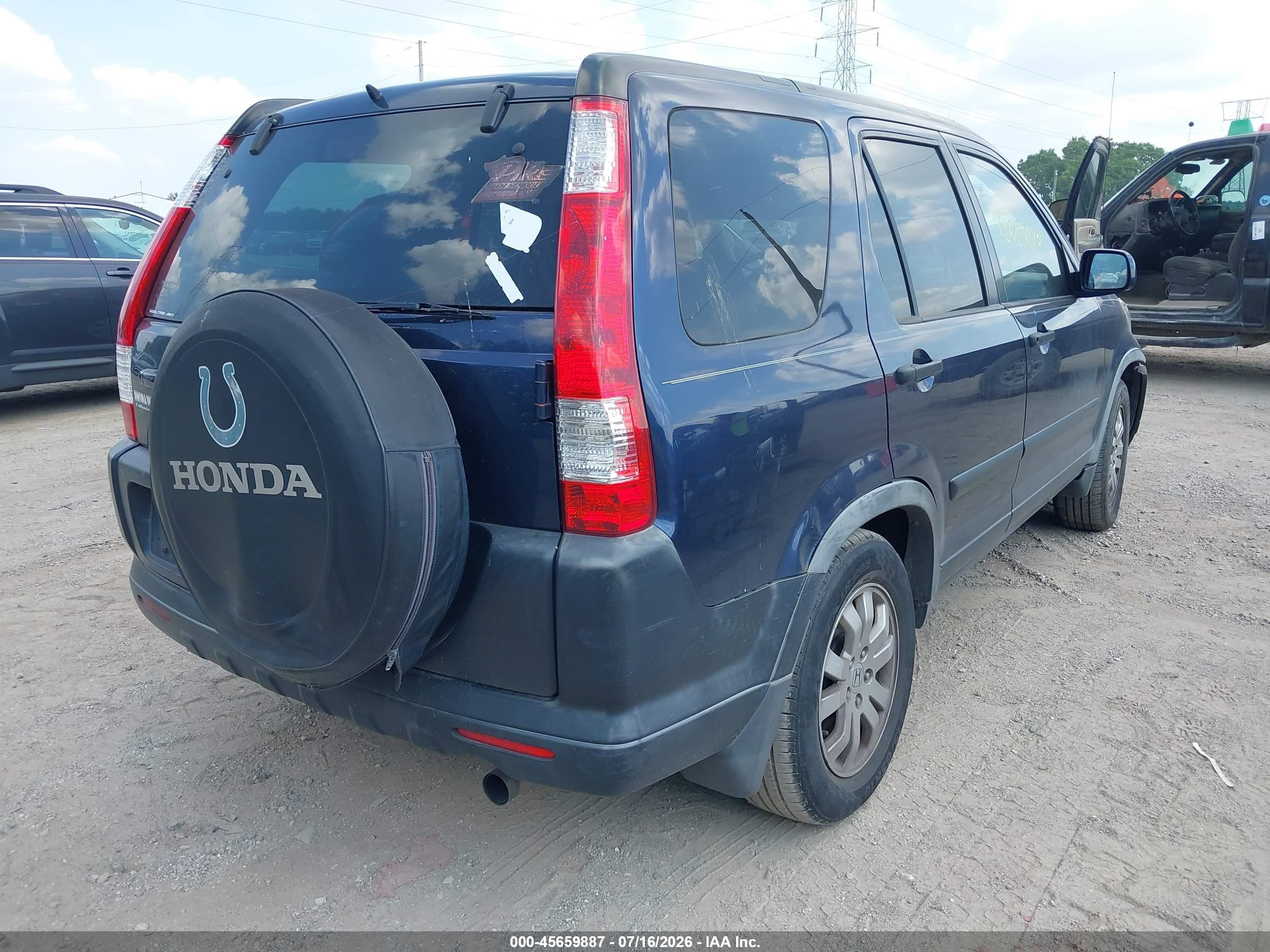 2006 Honda Cr-v Ex Blue vin: JHLRD78836C034992