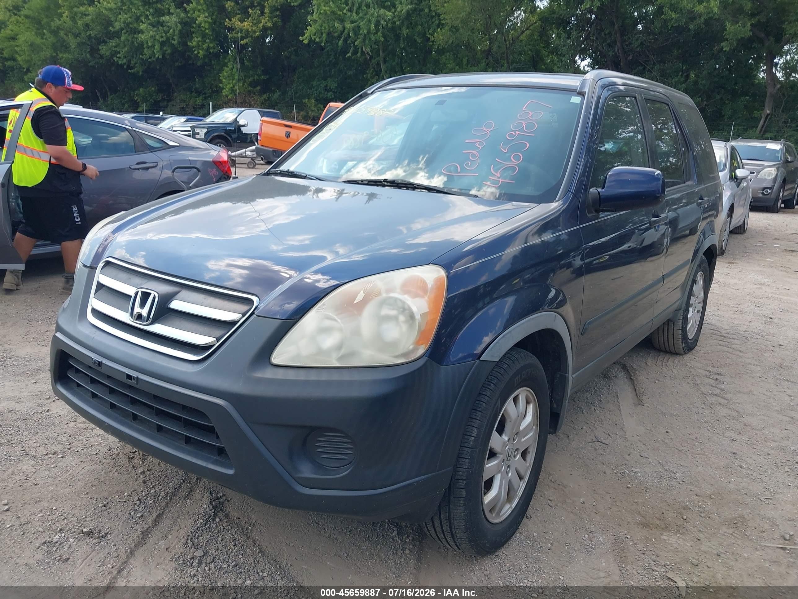 2006 Honda Cr-v Ex Blue vin: JHLRD78836C034992