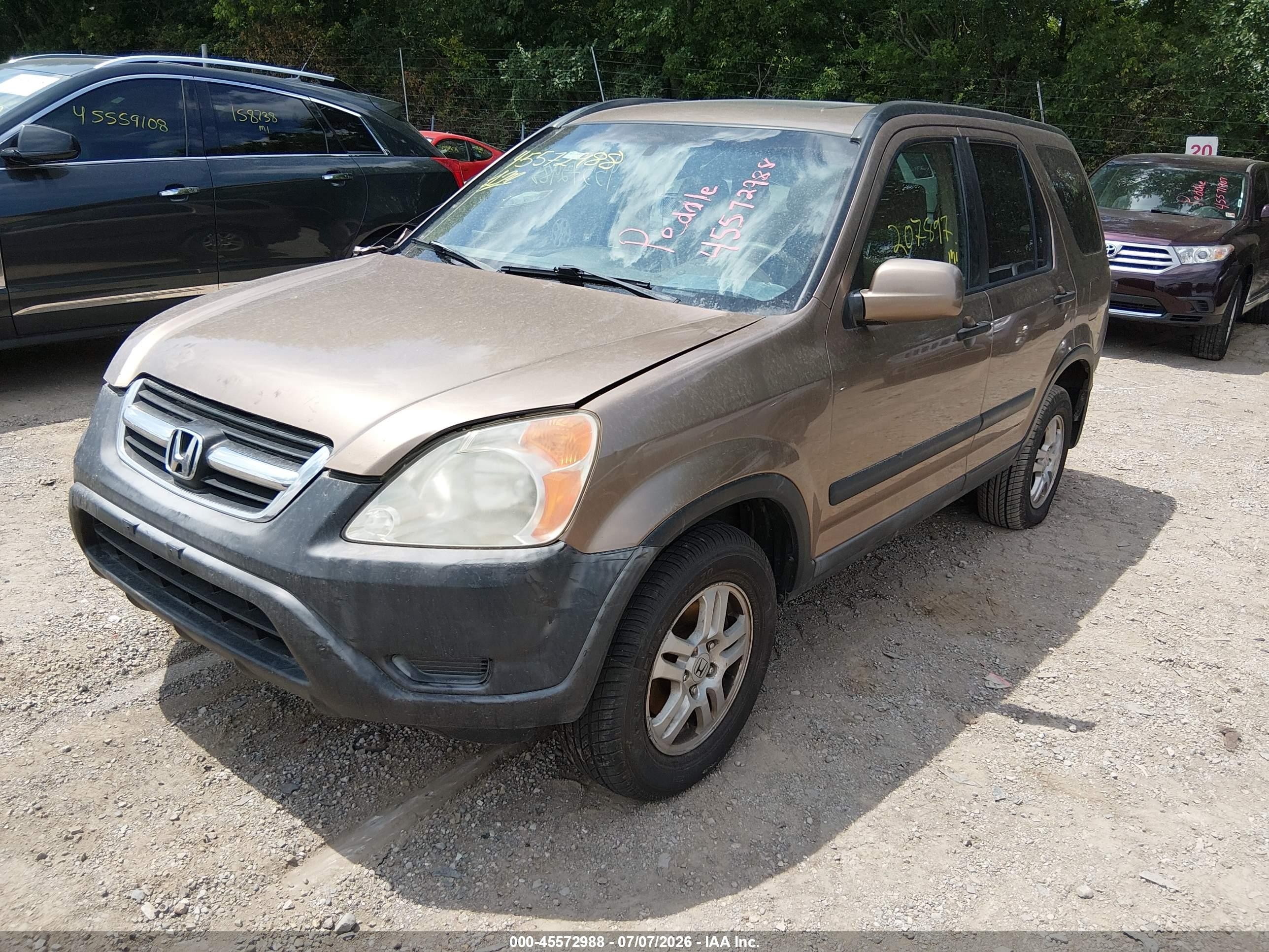 2002 Honda Cr-v Ex Tan vin: JHLRD78842C015880