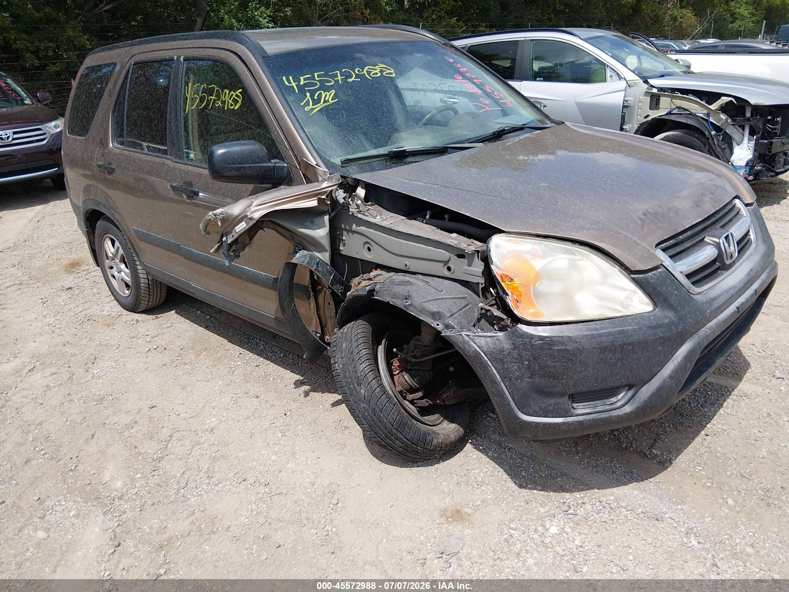 2002 Honda Cr-v Ex Tan vin: JHLRD78842C015880