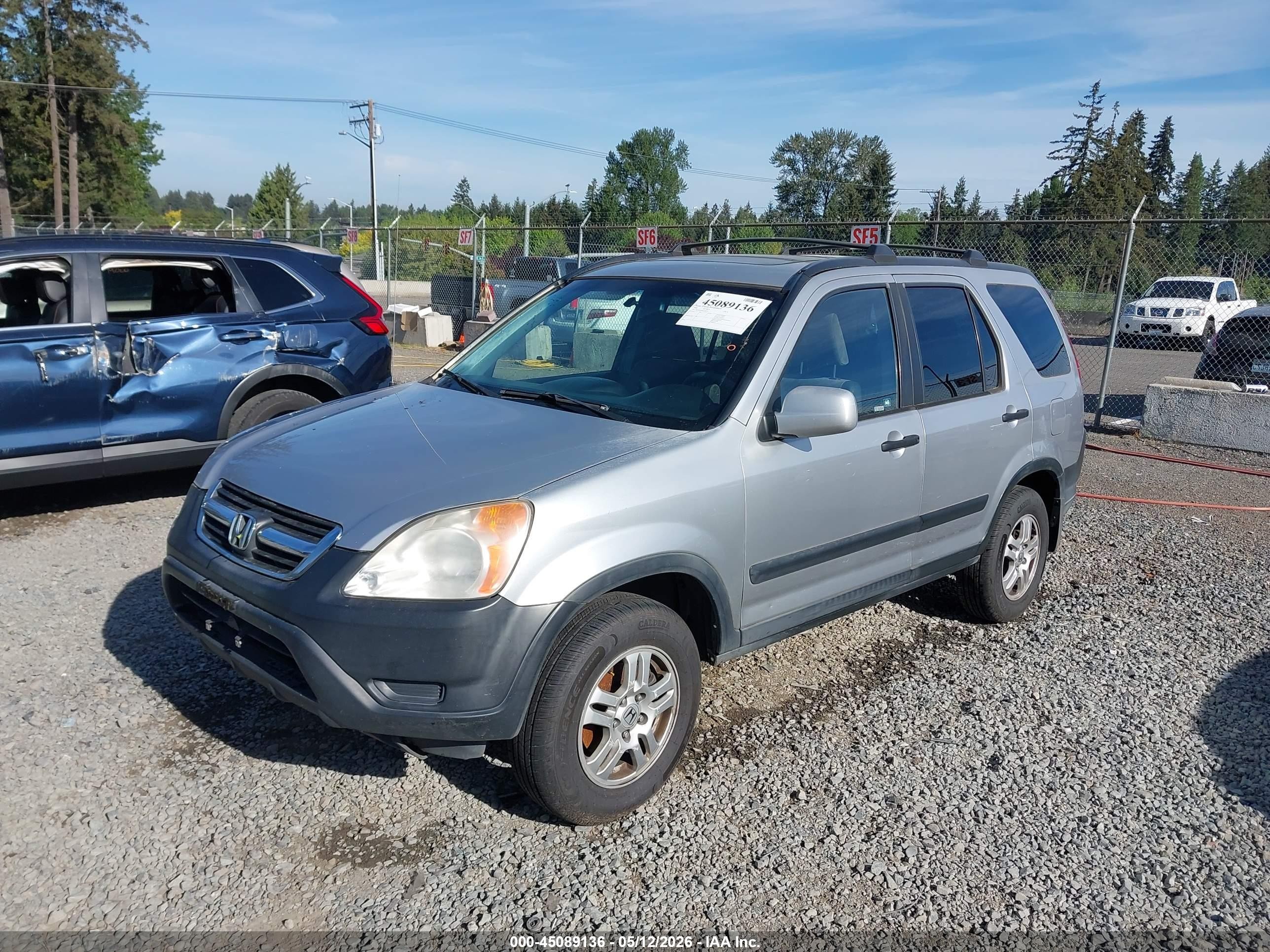 2004 Honda Cr-v Ex Gray vin: JHLRD78844C002775