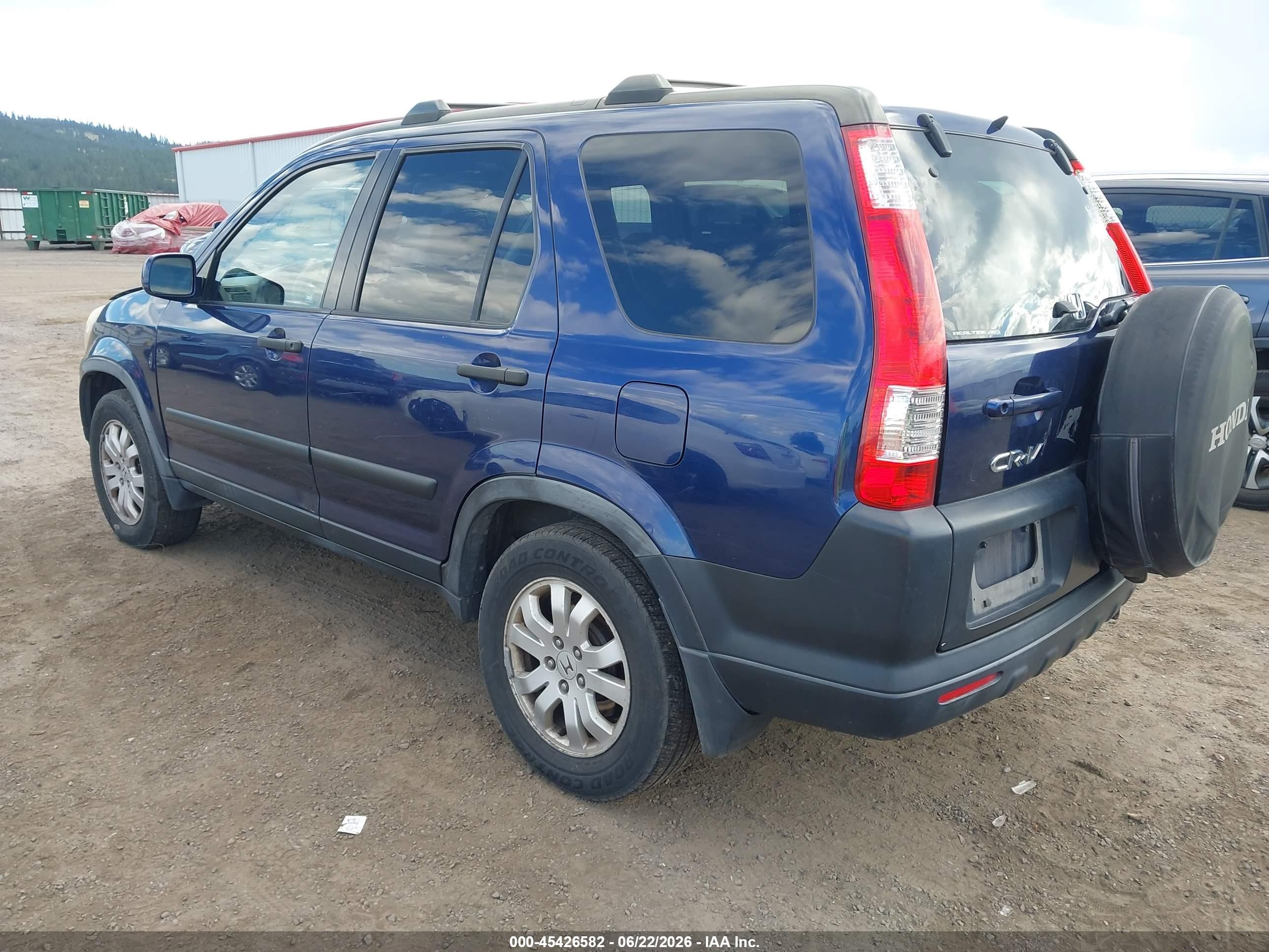 2005 Honda Cr-v Ex Blue vin: JHLRD78845C016600