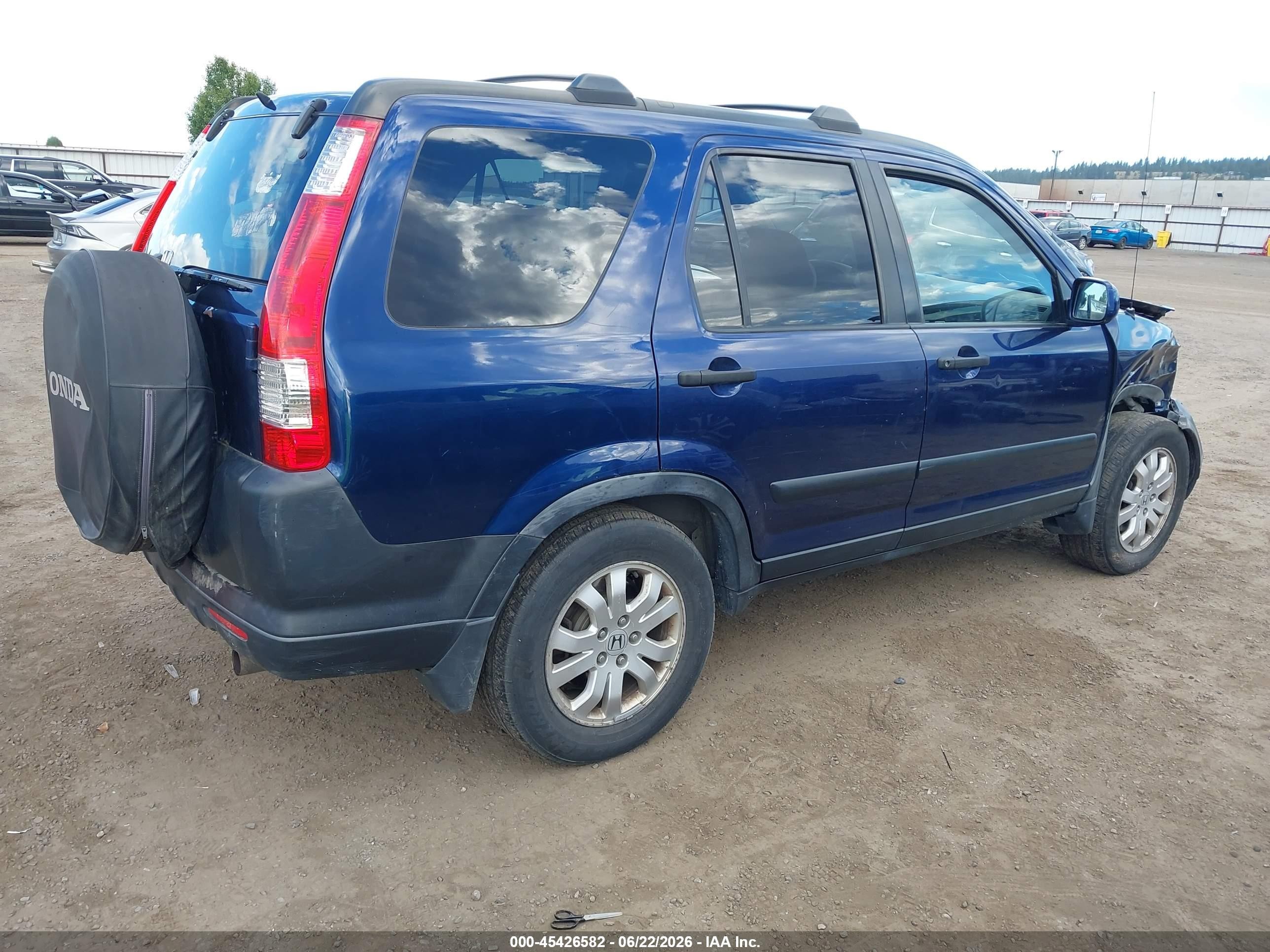 2005 Honda Cr-v Ex Blue vin: JHLRD78845C016600