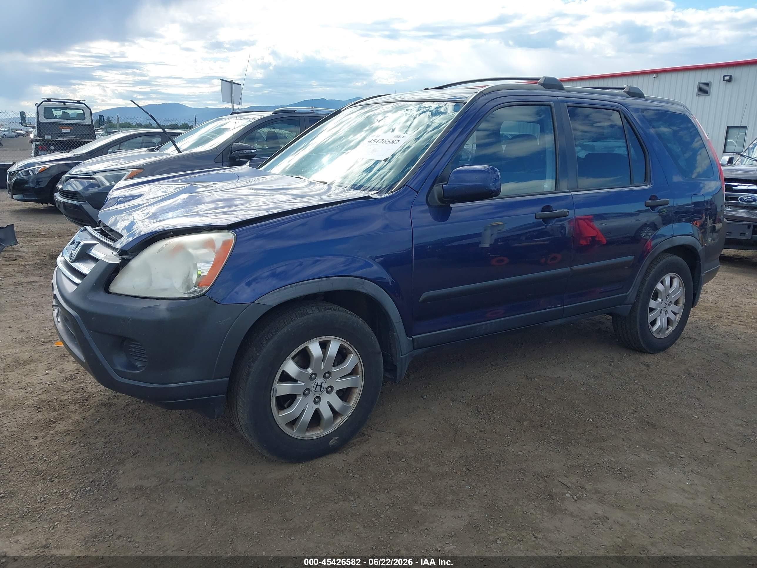 2005 Honda Cr-v Ex Blue vin: JHLRD78845C016600