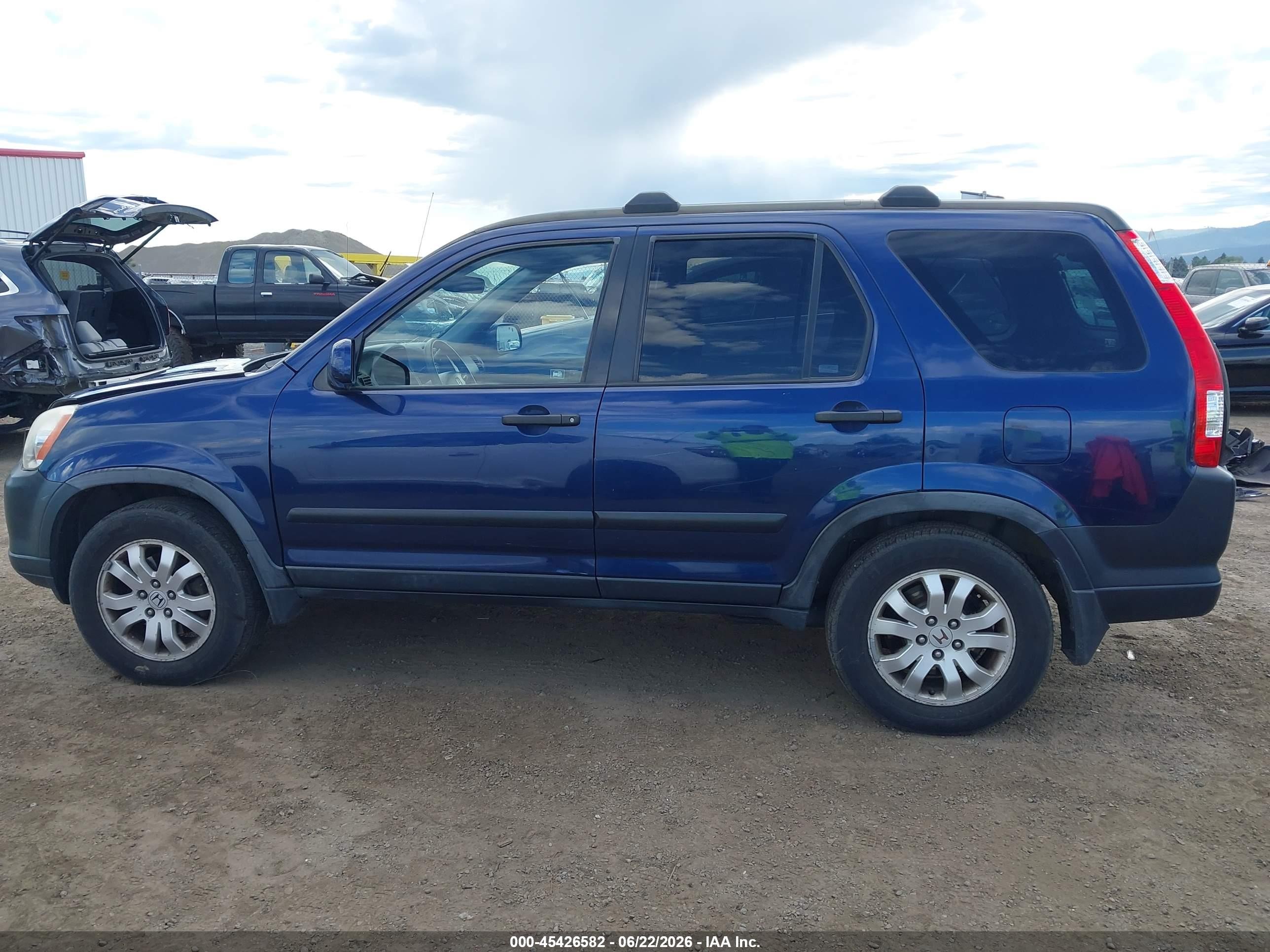 2005 Honda Cr-v Ex Blue vin: JHLRD78845C016600