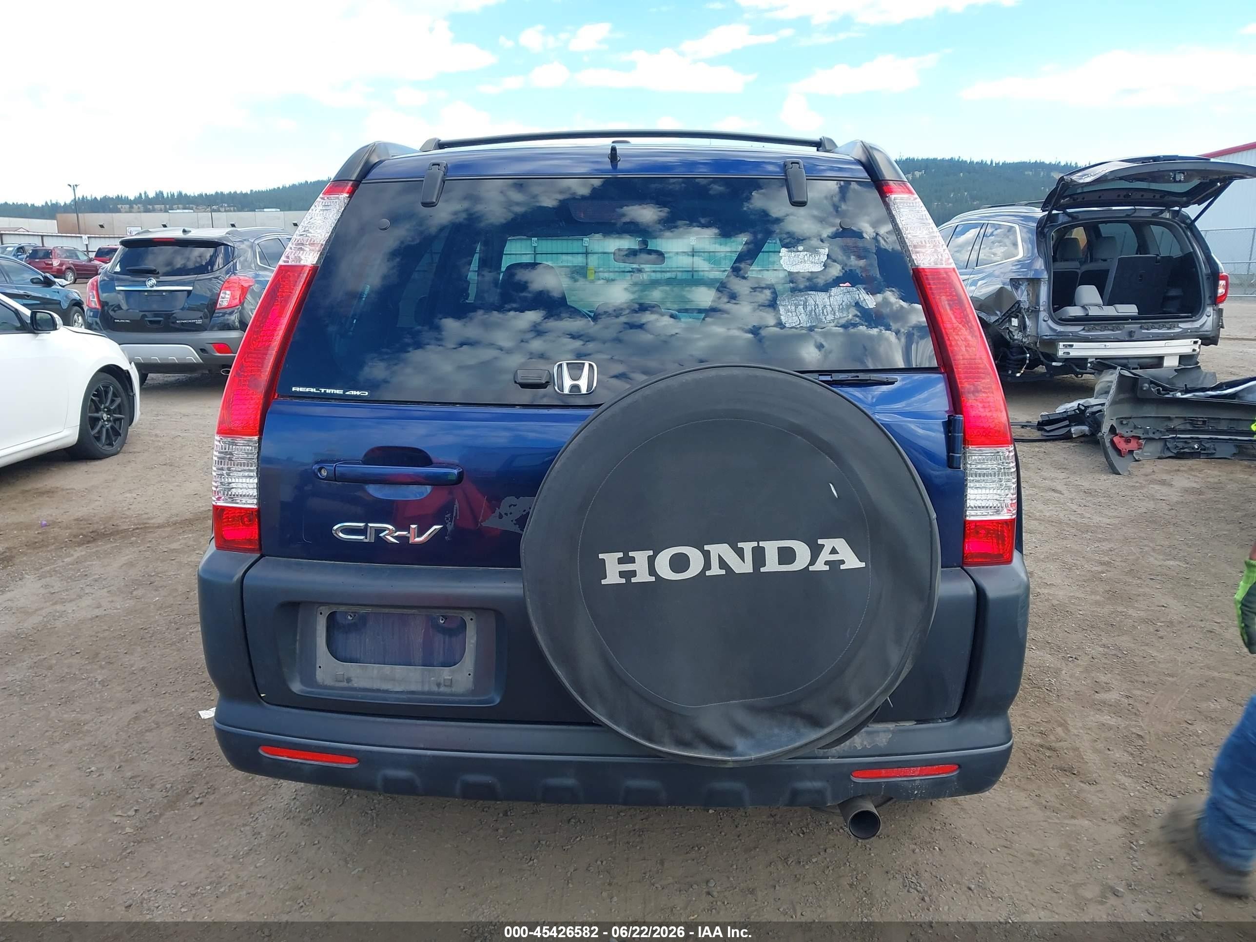 2005 Honda Cr-v Ex Blue vin: JHLRD78845C016600