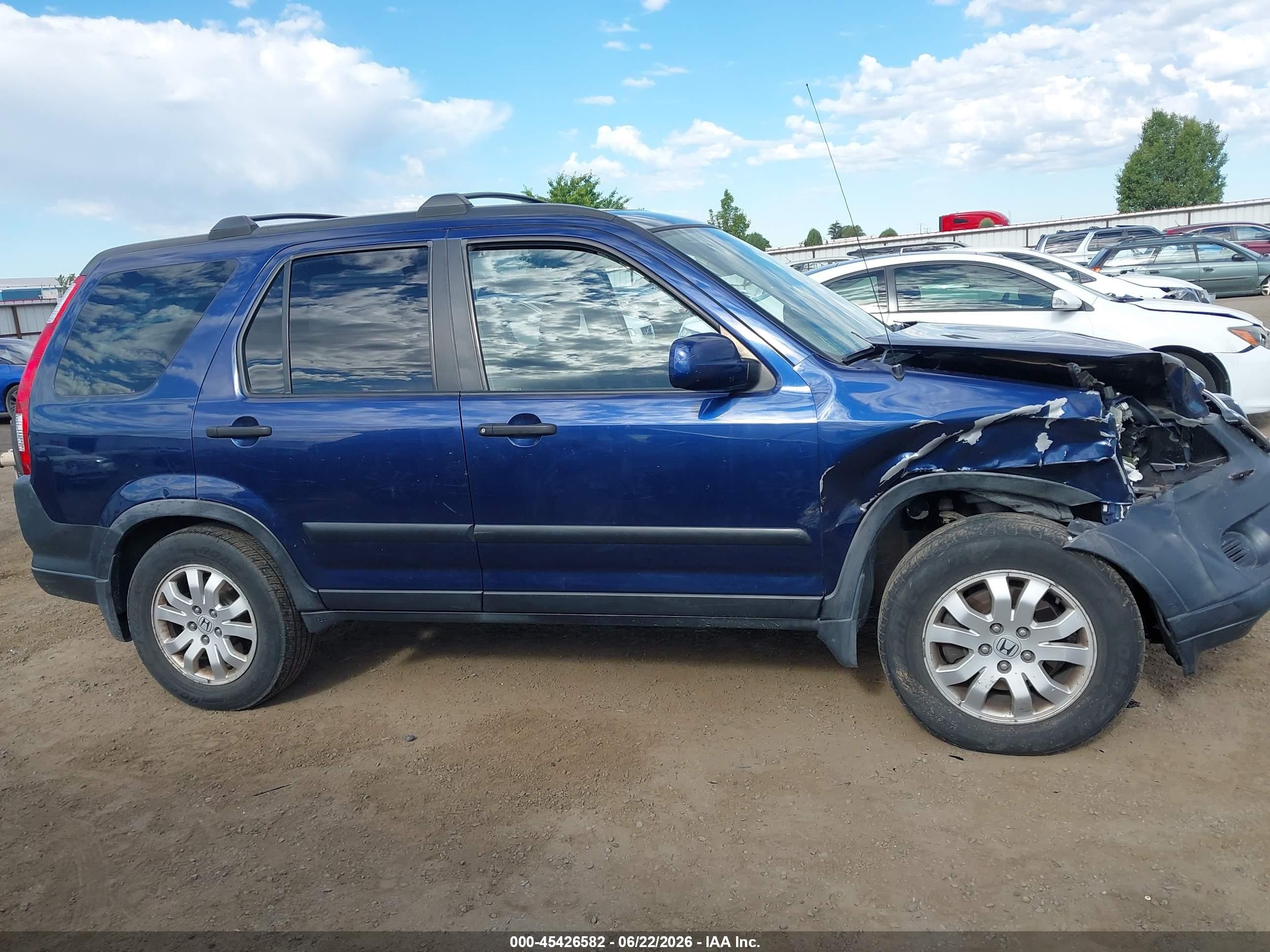 2005 Honda Cr-v Ex Blue vin: JHLRD78845C016600